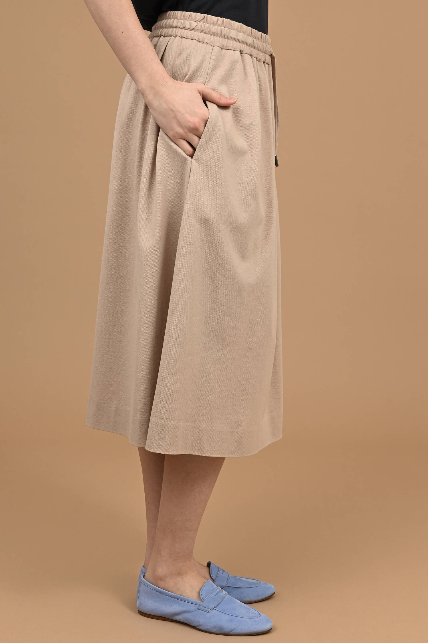  Kellerfalten Midirock in Harvestbeige