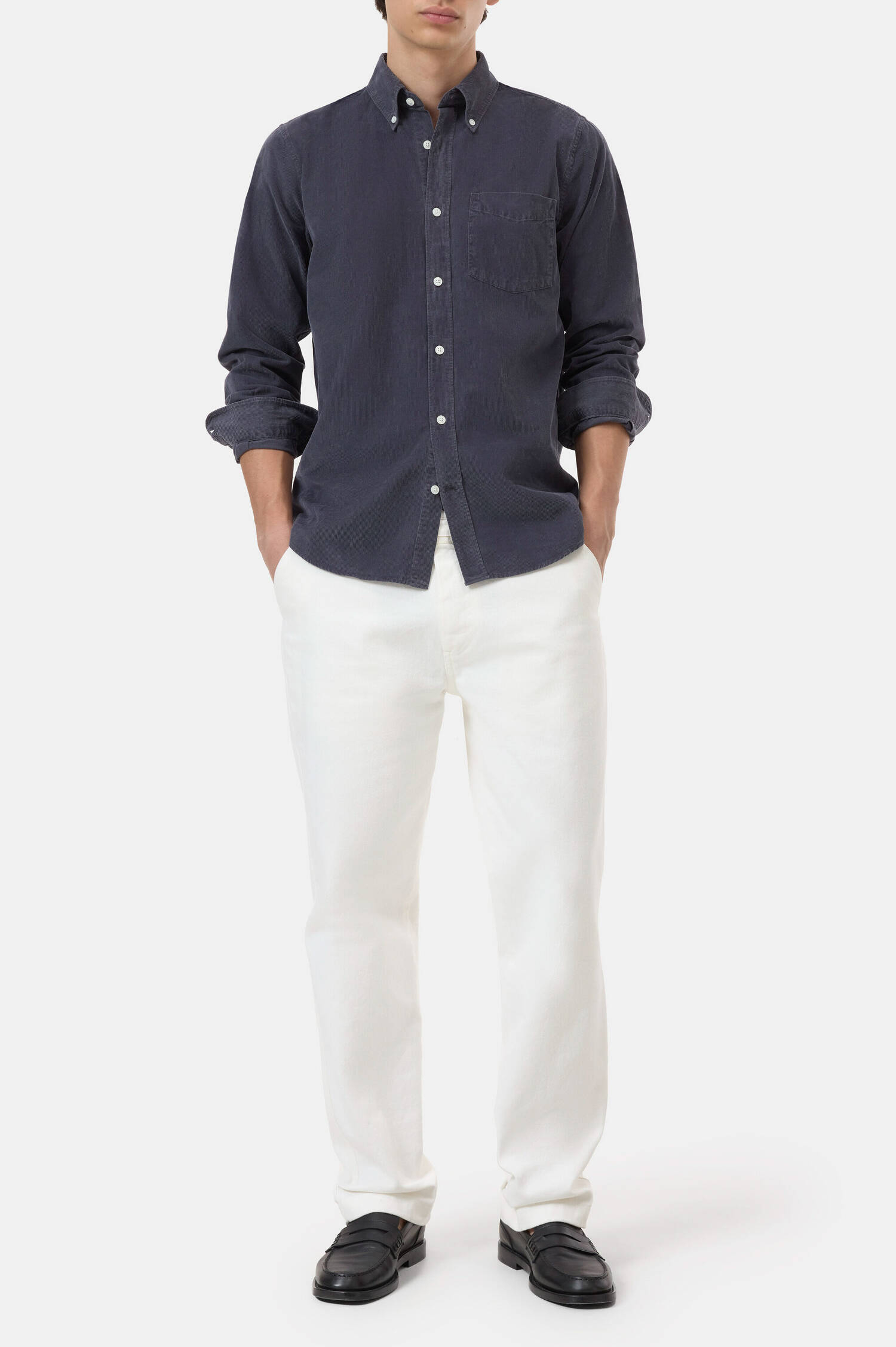 Cord-Hemd aus Baumwolle in Dark Night