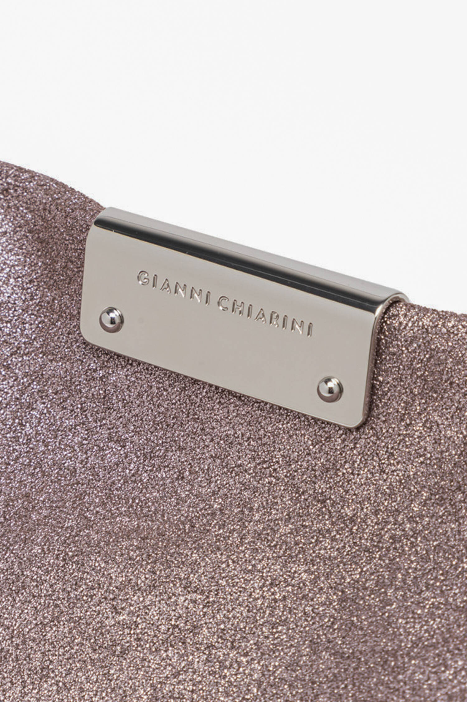 Glitzernde Wildledertasche PERLA in Mauve