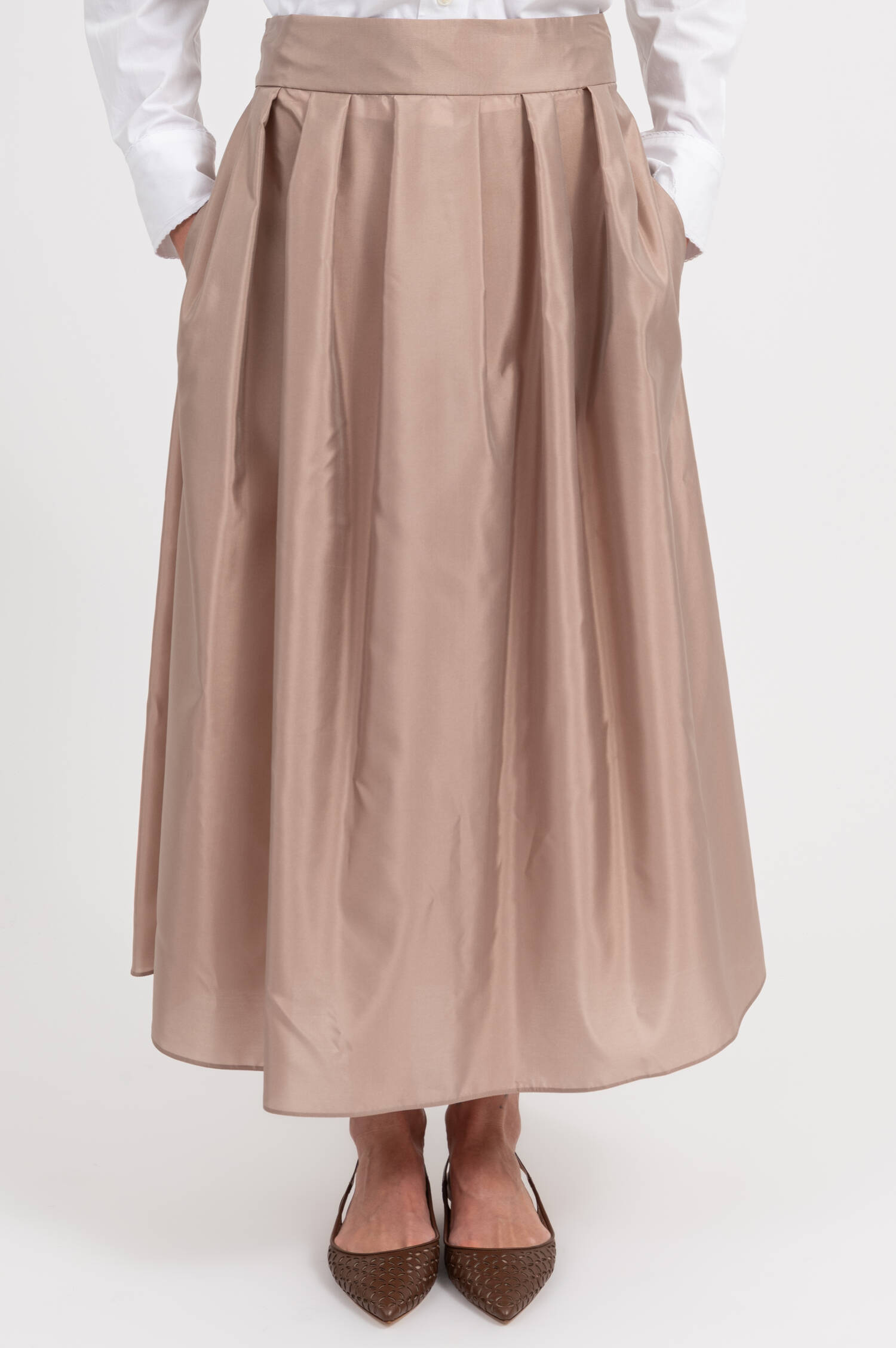 Satin-Rock EFFETTO in Taupe