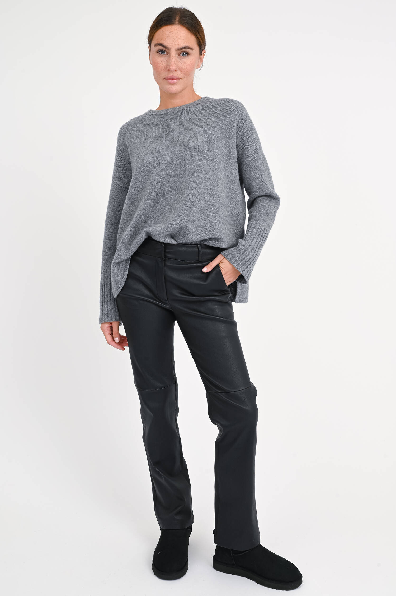 Lederhose JENNA STRECH in Schwarz