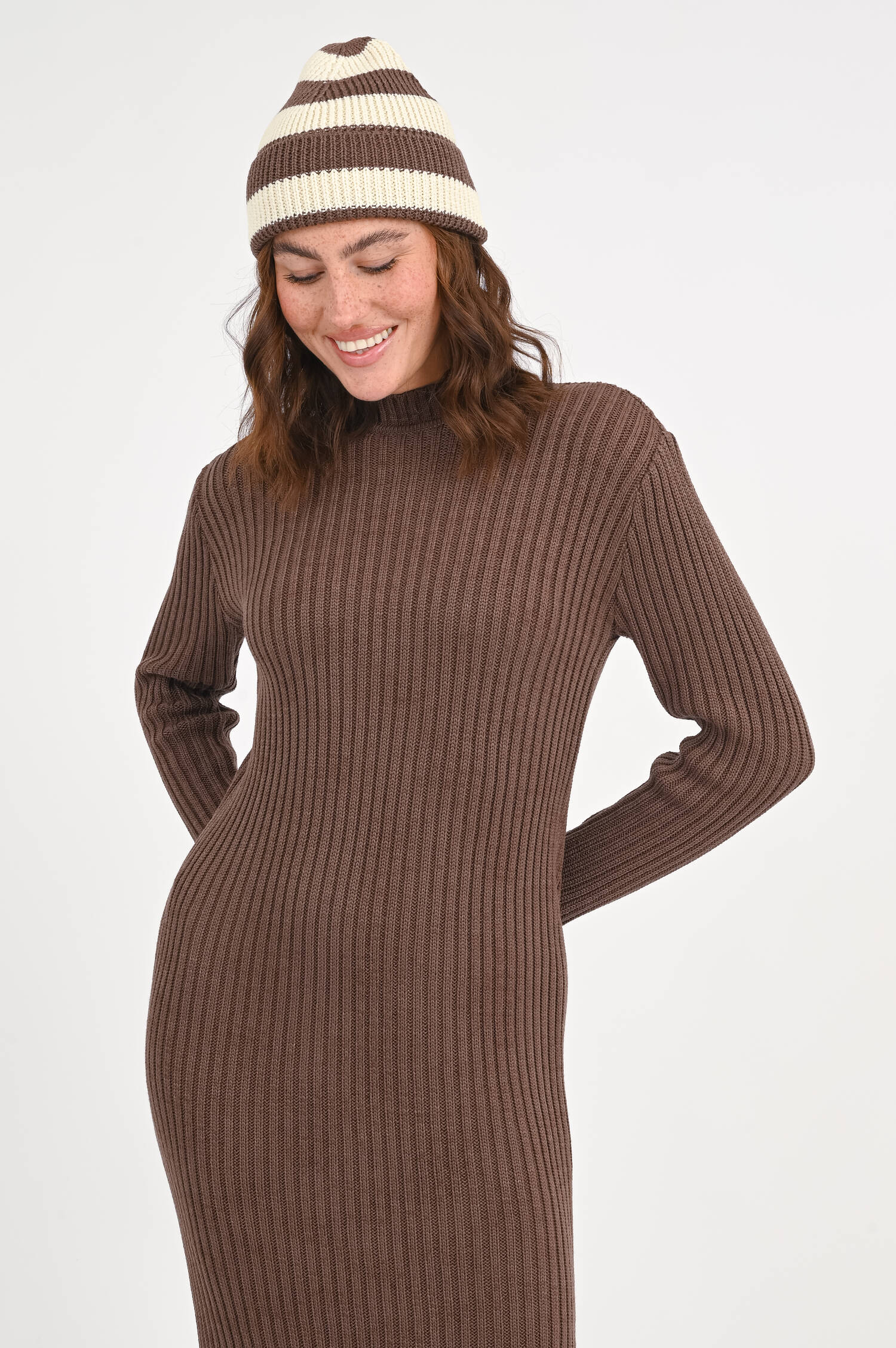 Strickkleid HELENA in Braun