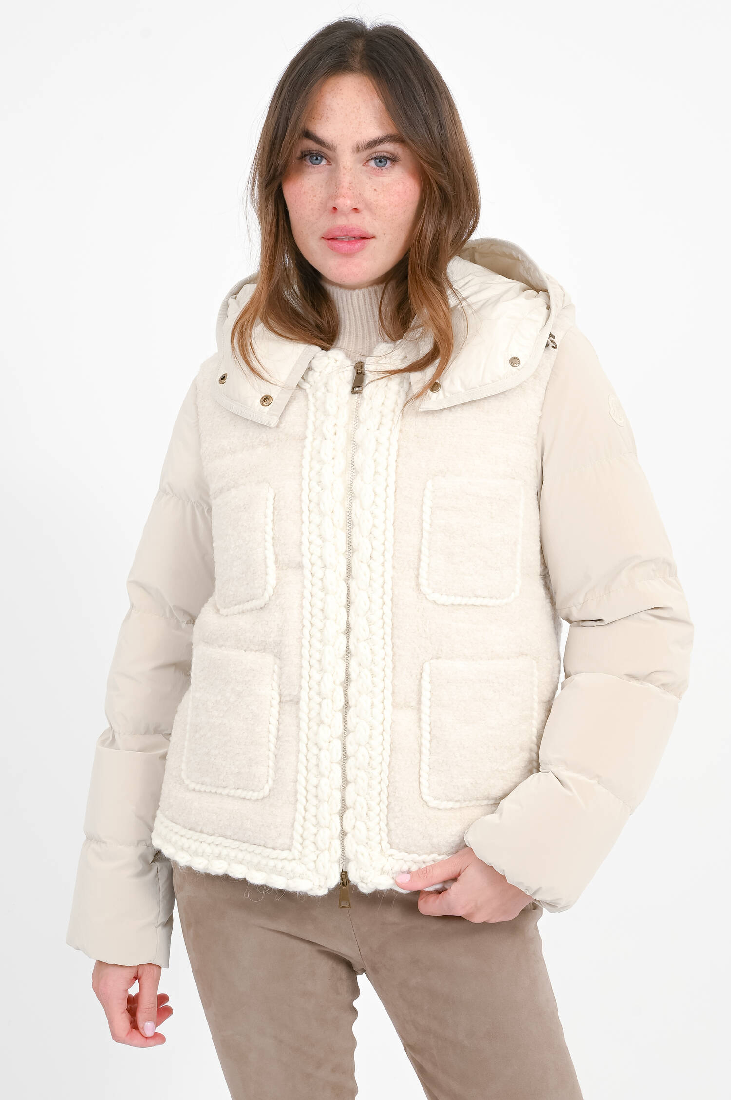 Daunenjacke RIPAILLE mit Teddy-Optik in Creme Daunenjacke RIPAILLE mit Teddy-Optik in Creme