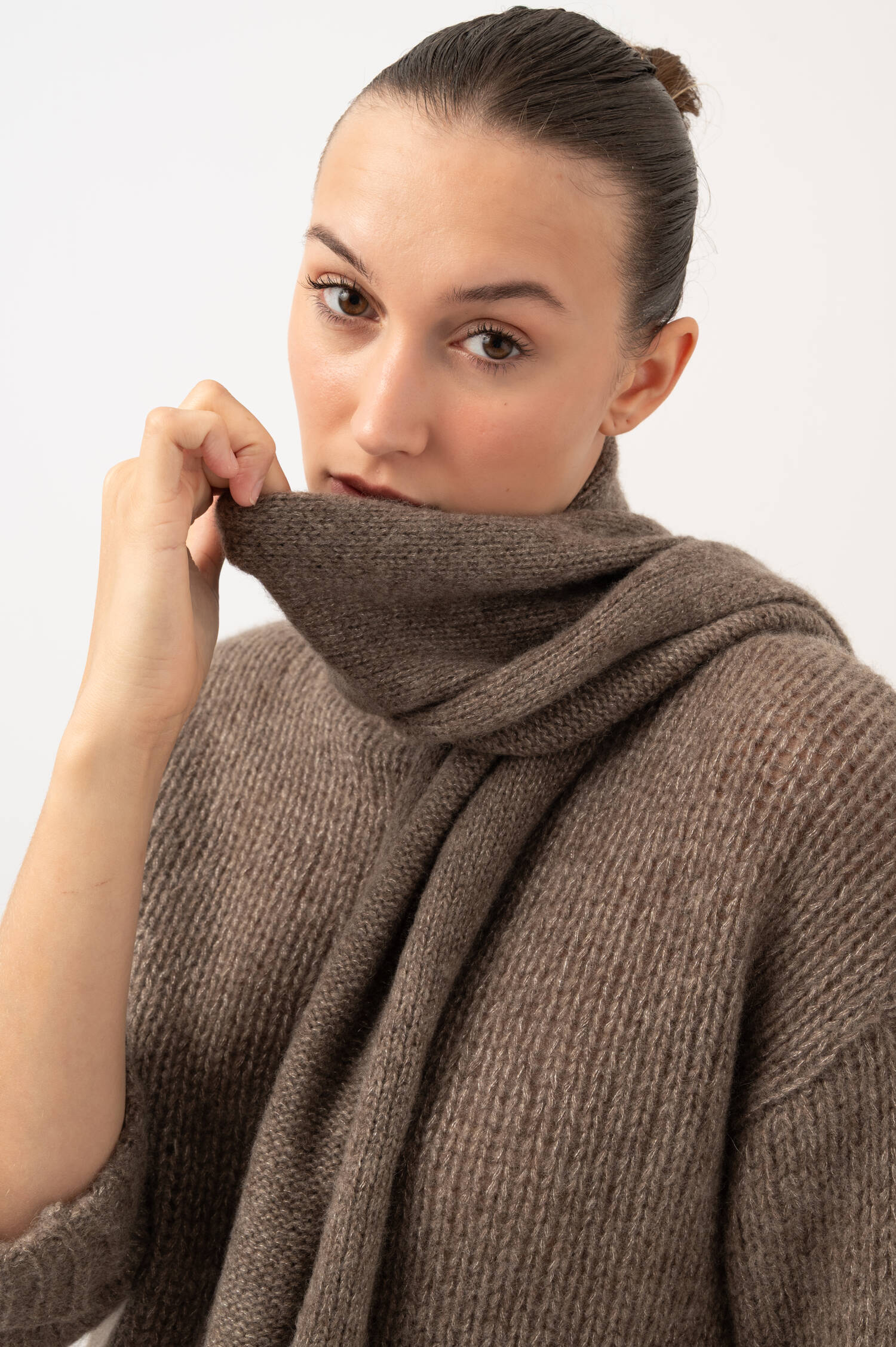 Cashmere-Schal in Braun