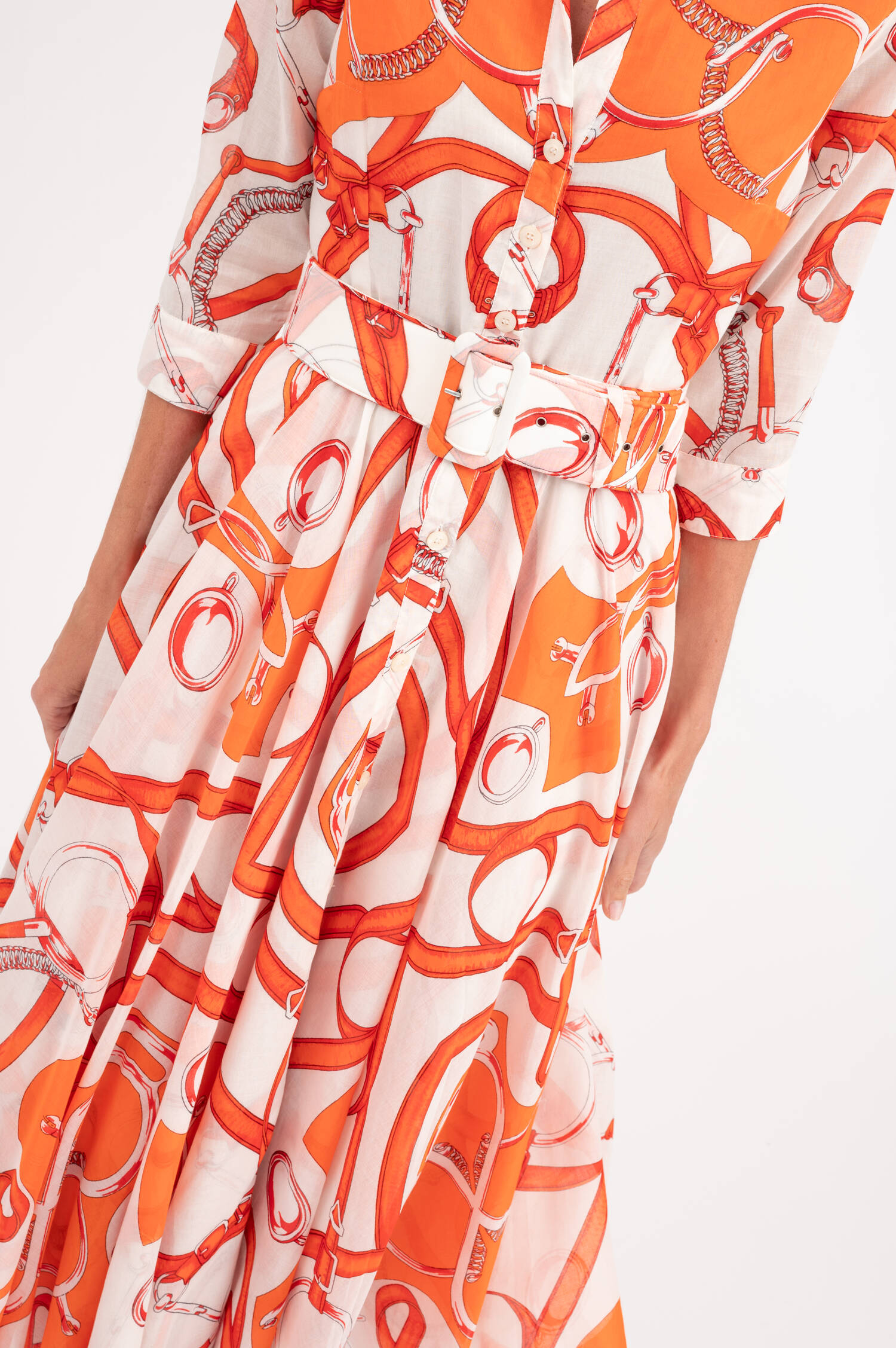 Kleid ASTER in Orange gemustert