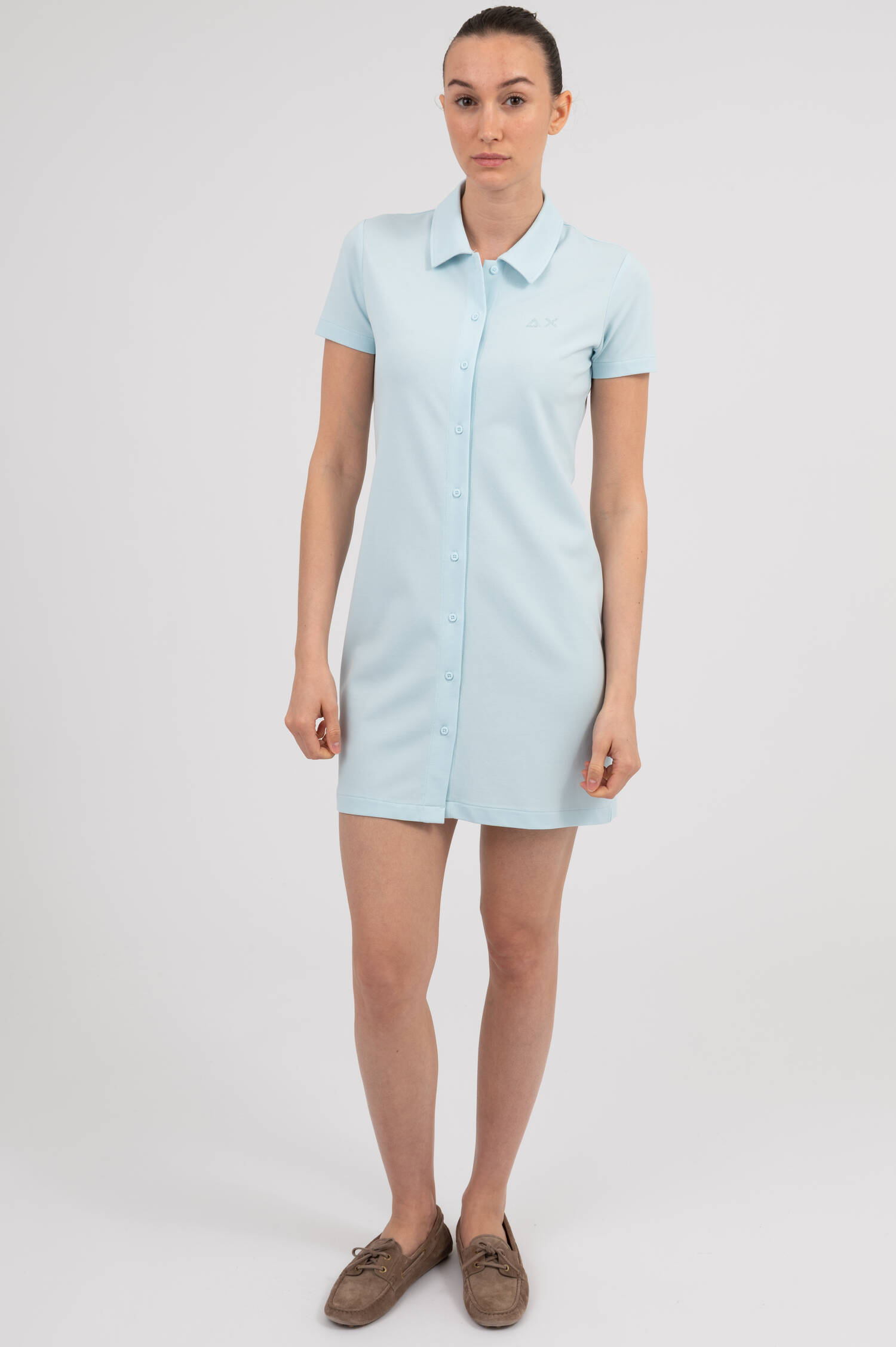 Pique Kleid in Hellblau