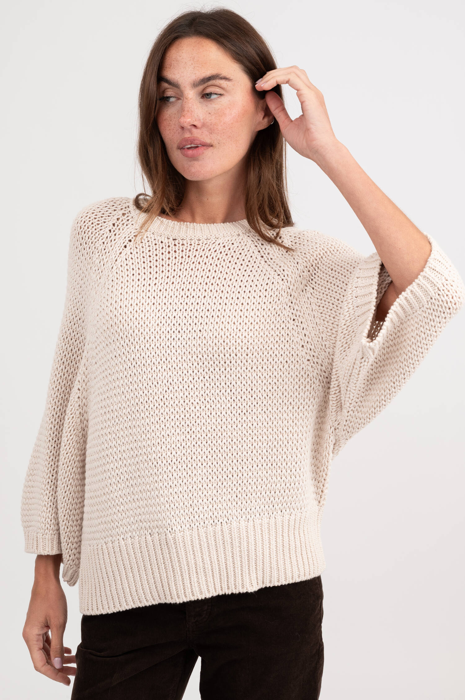 Grobstrick Pullover in Creme Grobstrick Pullover in Creme