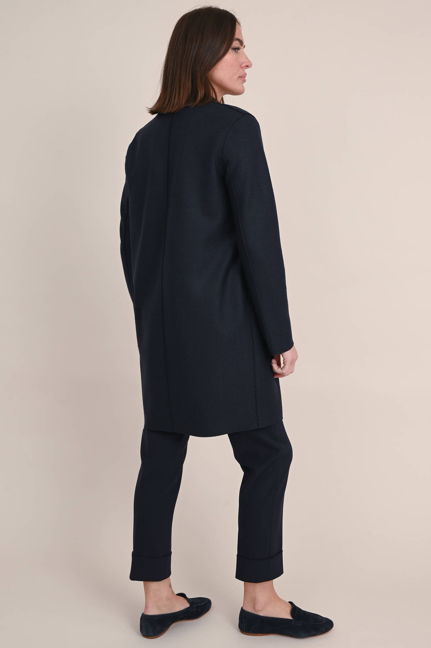 Mantel aus Schurwolle in Navy