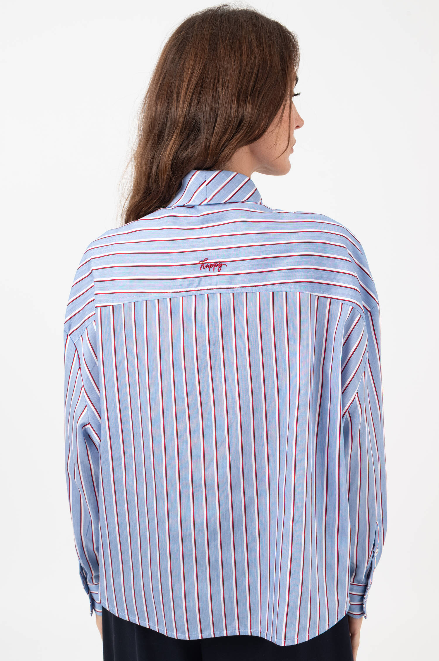 Bluse DREAM mit Schluppe in Blau/Weiß/Rot Bluse DREAM mit Schluppe in Blau/Weiß/Rot