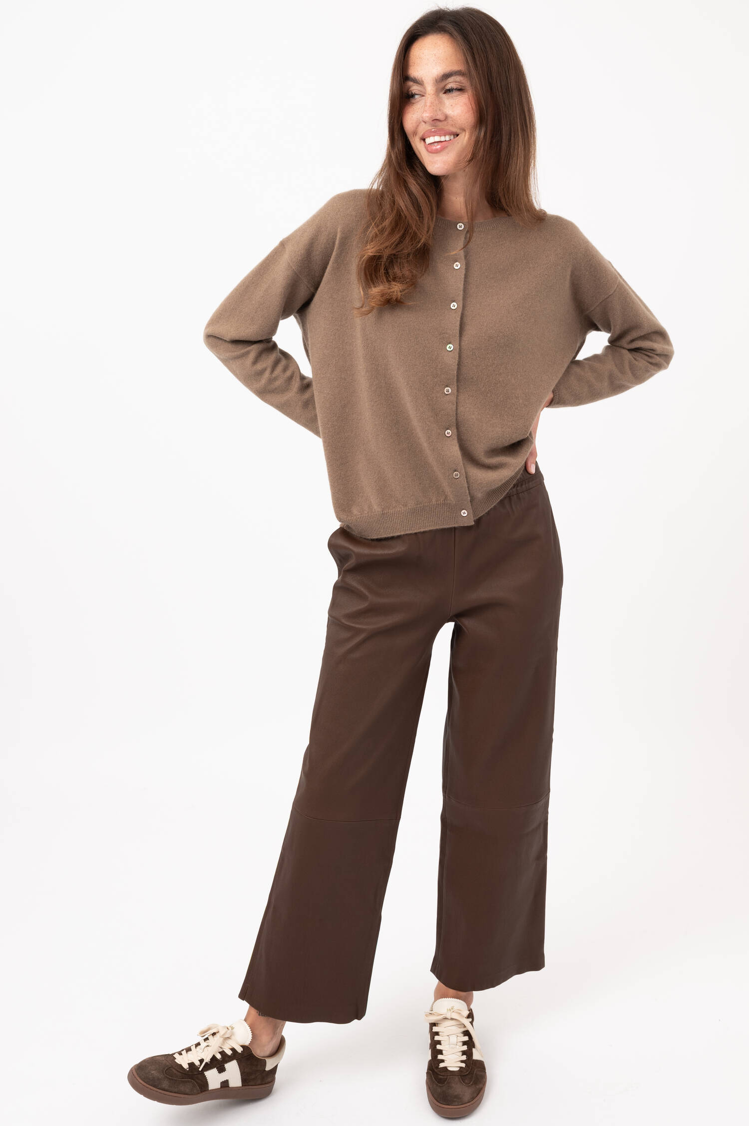 Nappa-Stretch-Lederschlupfhose CANAN in Braun