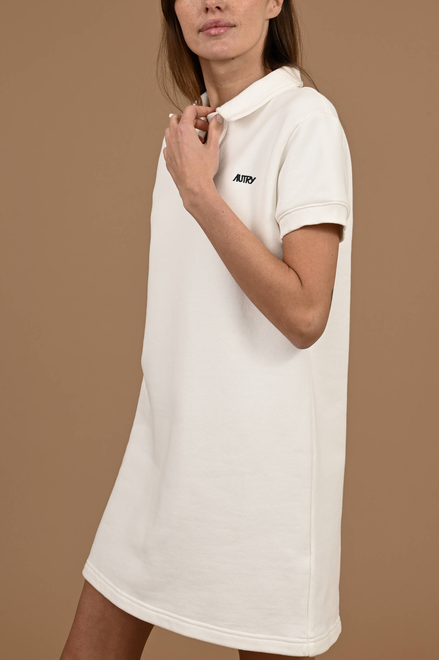 Jerseyblusenkleid in Weiß