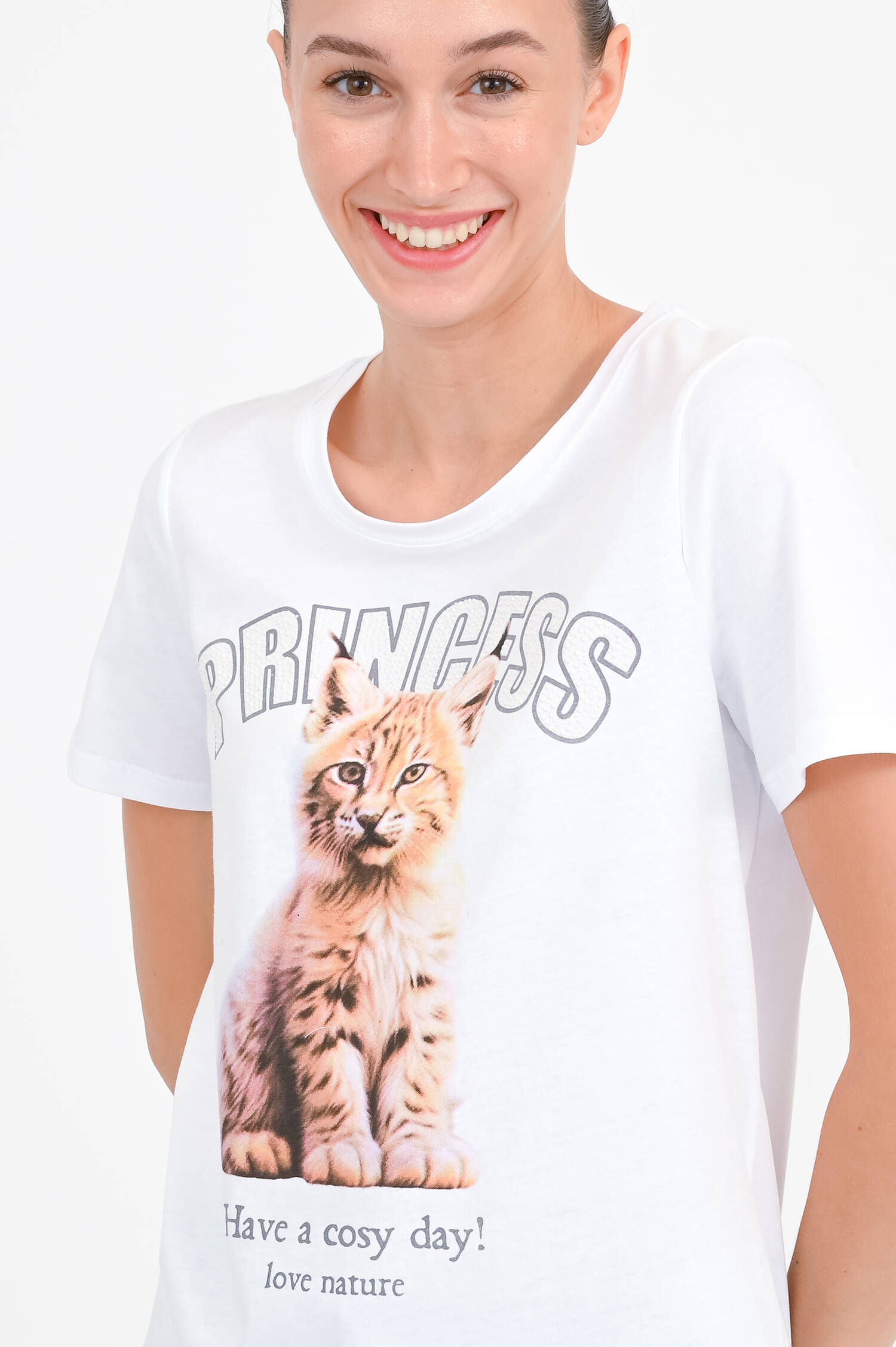 T-Shirt CAT in Weiß