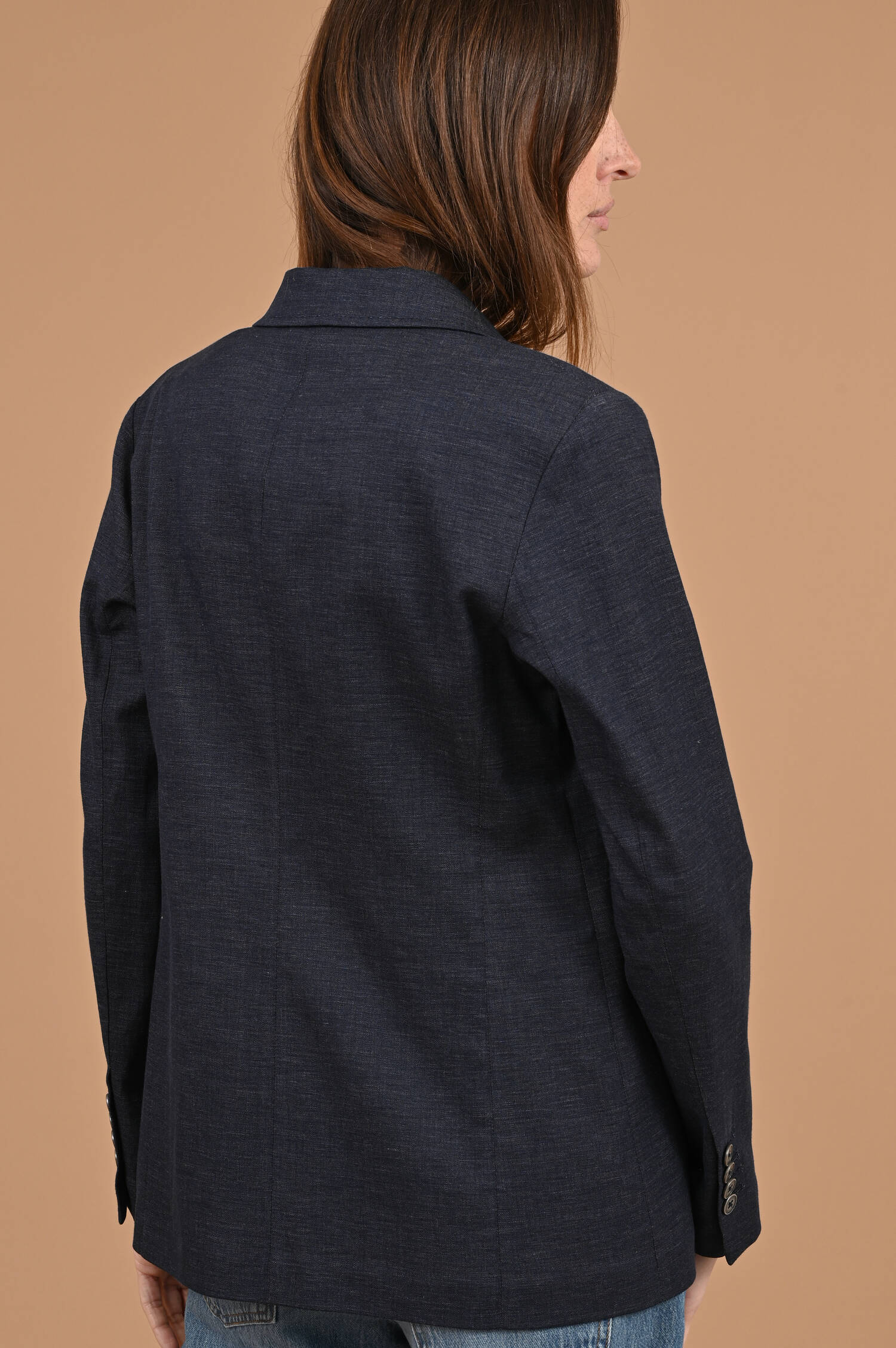 Spitzkragen Blazer in Denimblau Spitzkragen Blazer in Denimblau