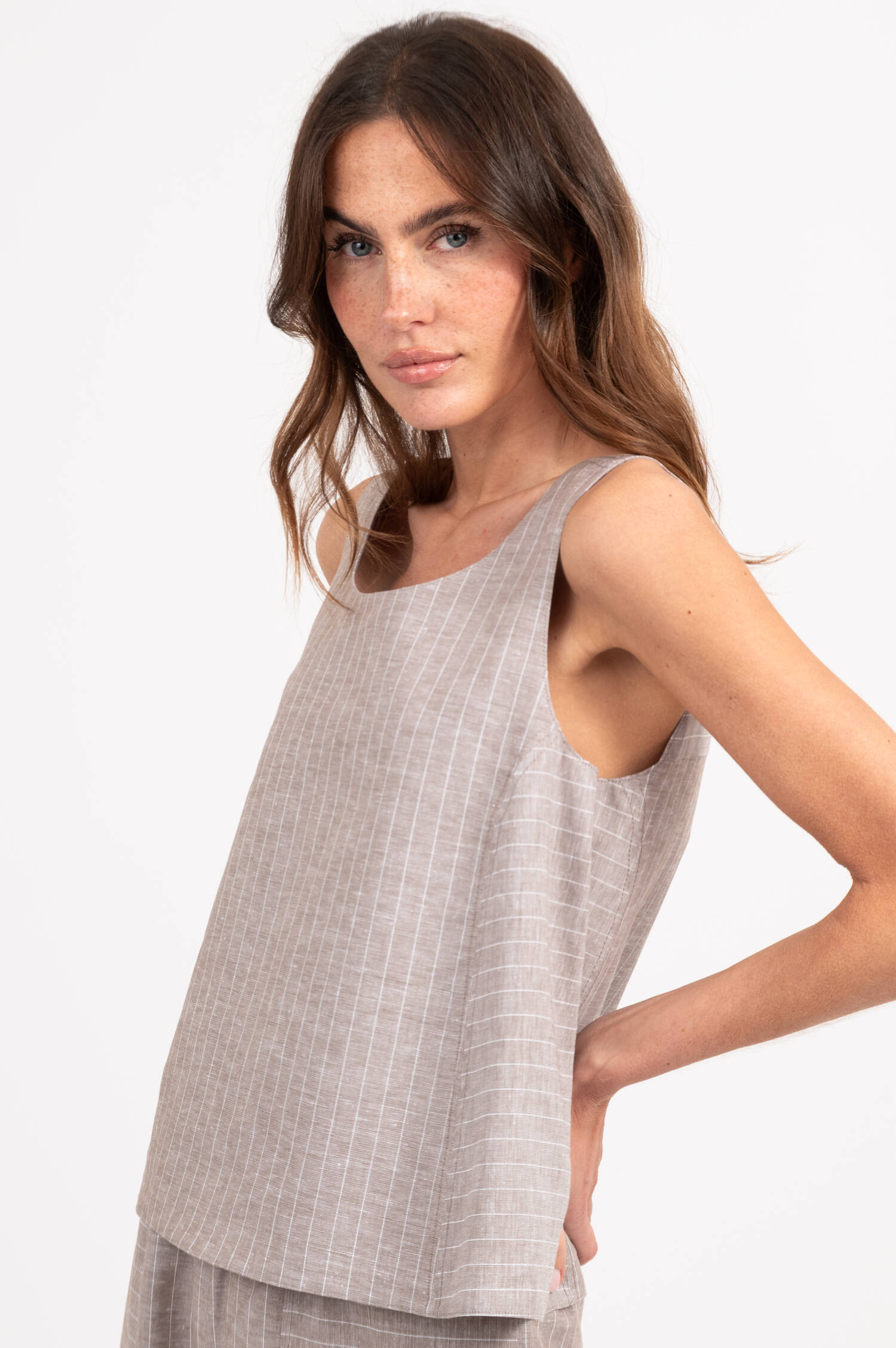 Blusentop CALIGA in Taupe