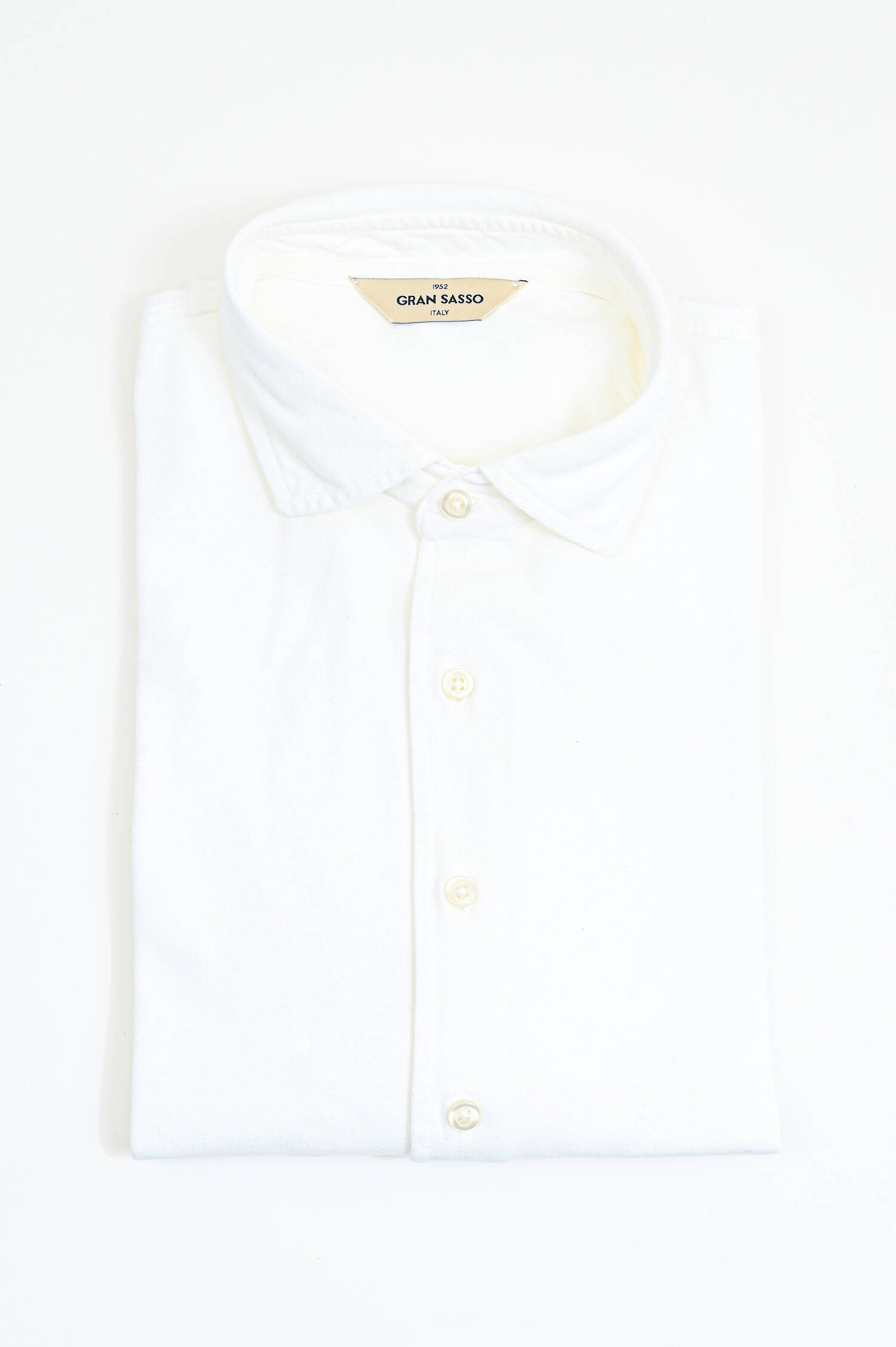 Langarm Polo-Shirt in Weiß