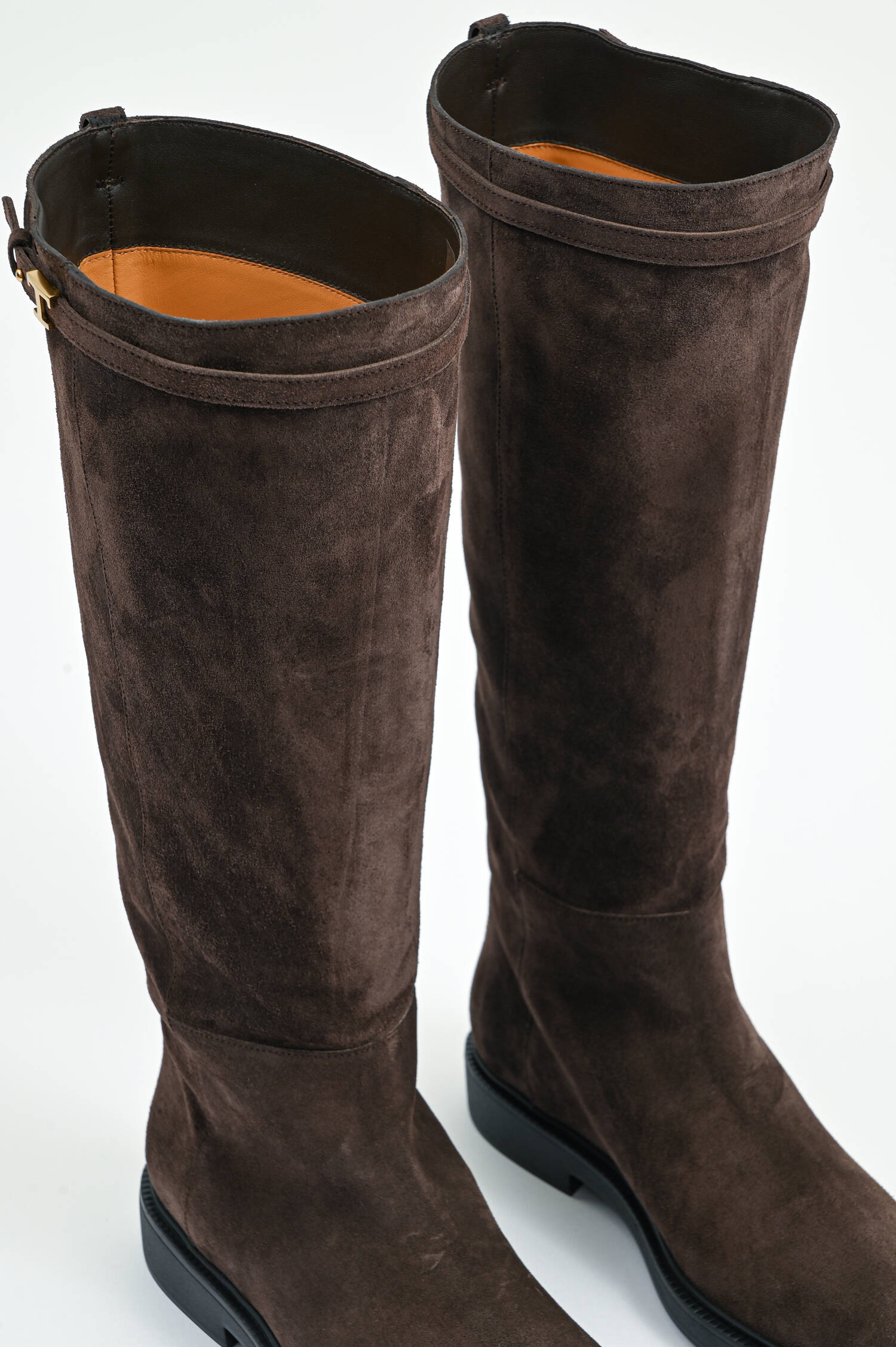 Stiefel aus Veloursleder in Chocolate Stiefel aus Veloursleder in Chocolate