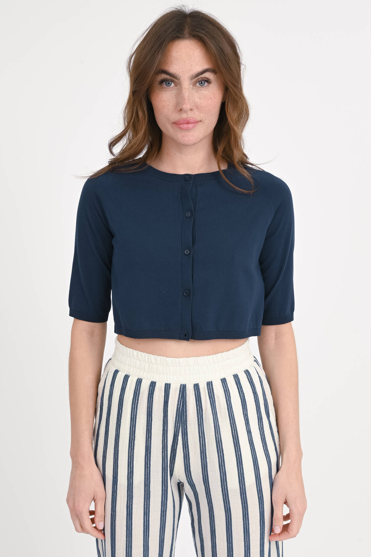 Cropped Cardigan PAM in Ultramarine