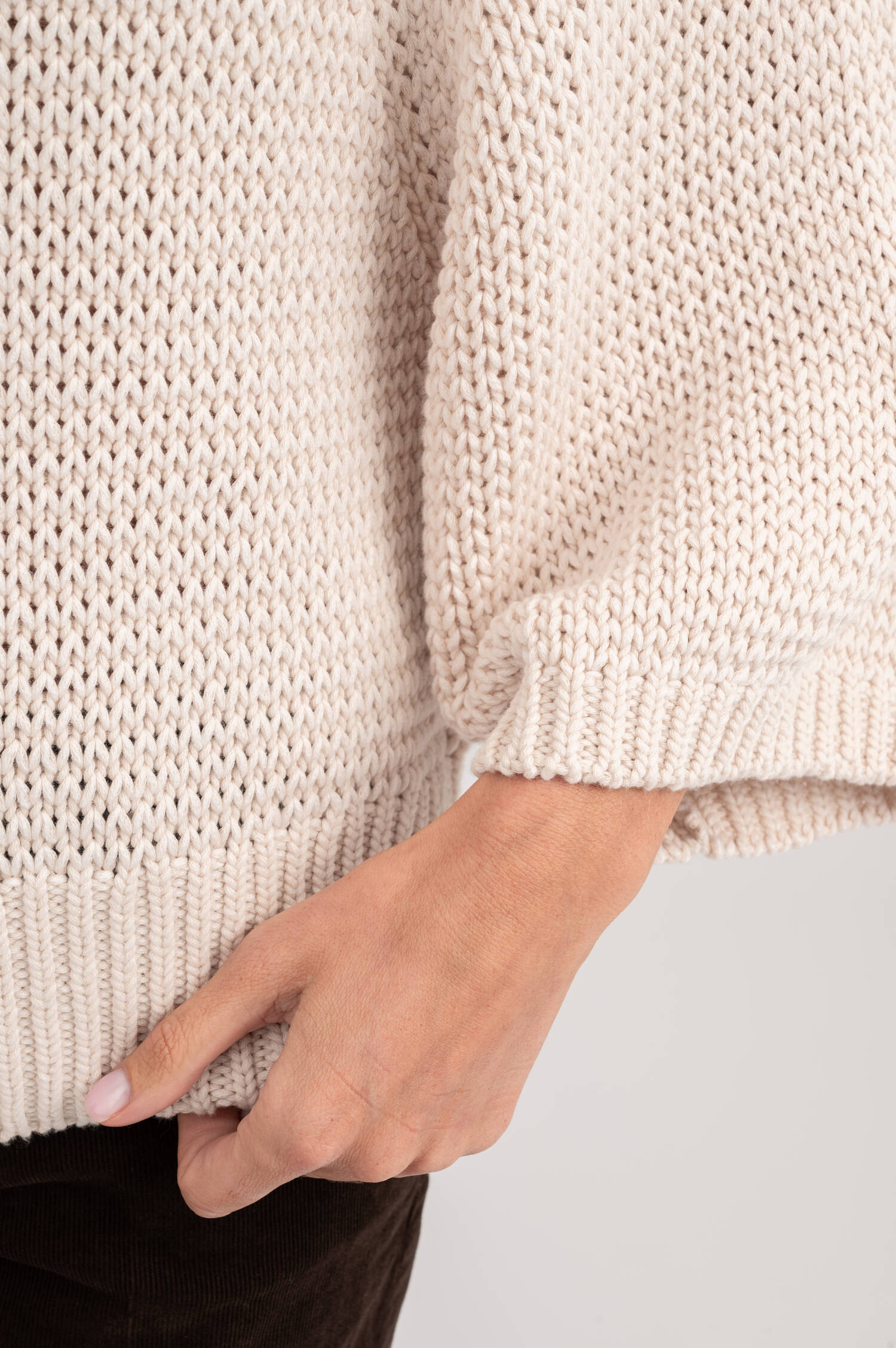 Grobstrick Pullover in Creme Grobstrick Pullover in Creme