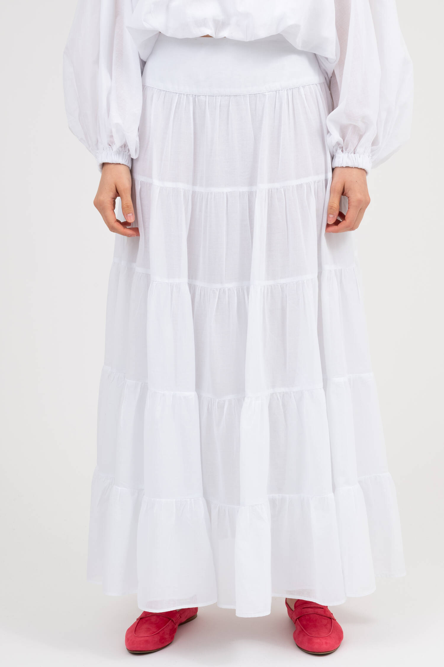 Stufenschlupfrock in Weiß Stufenschlupfrock in Weiß