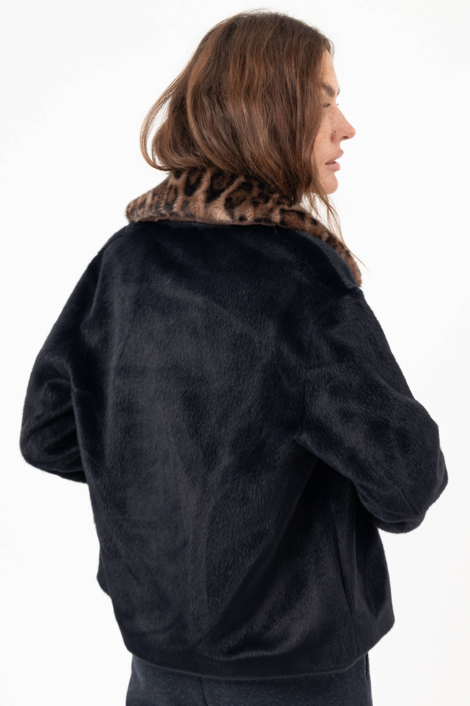 Faux-Fur-Jacke MIMI in Navy Faux-Fur-Jacke MIMI in Navy