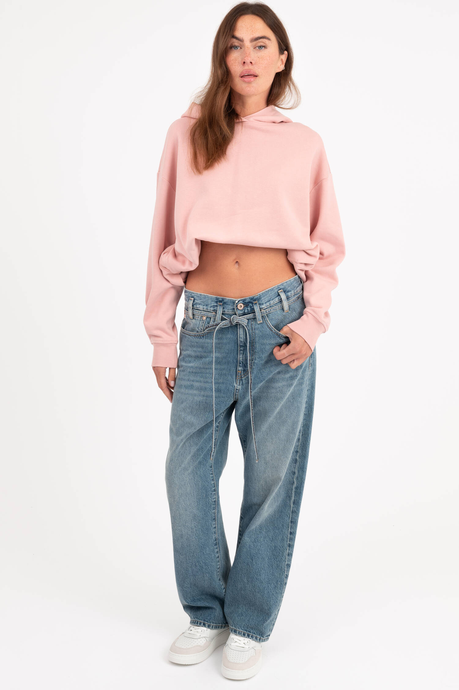 Cropped Paperbag Jeans COOLIO in Mittelblau