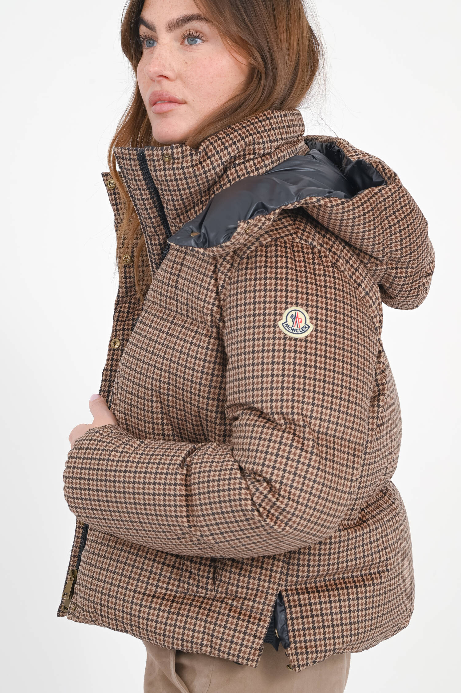 Daunenjacke QUIERZY mit Hahnentrittmuster in Braun Daunenjacke QUIERZY mit Hahnentrittmuster in Braun