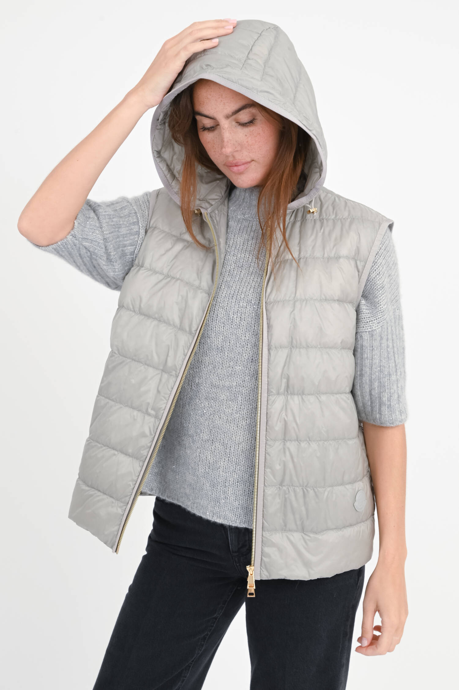 2-in-1 Woll-Cashmere Jacke REPOSSE in Hellgrau