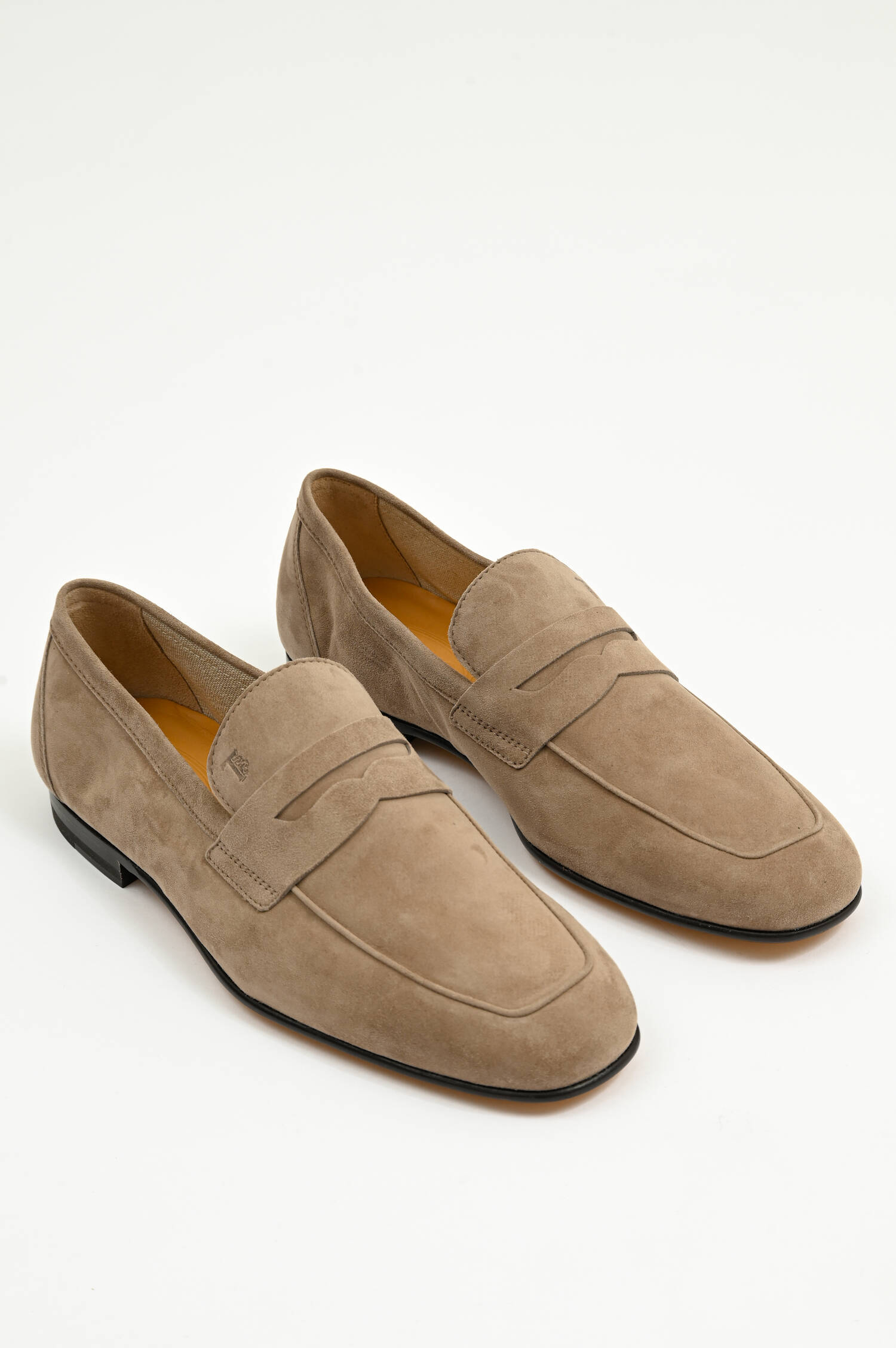  Loafer aus Veloursleder in Taupe