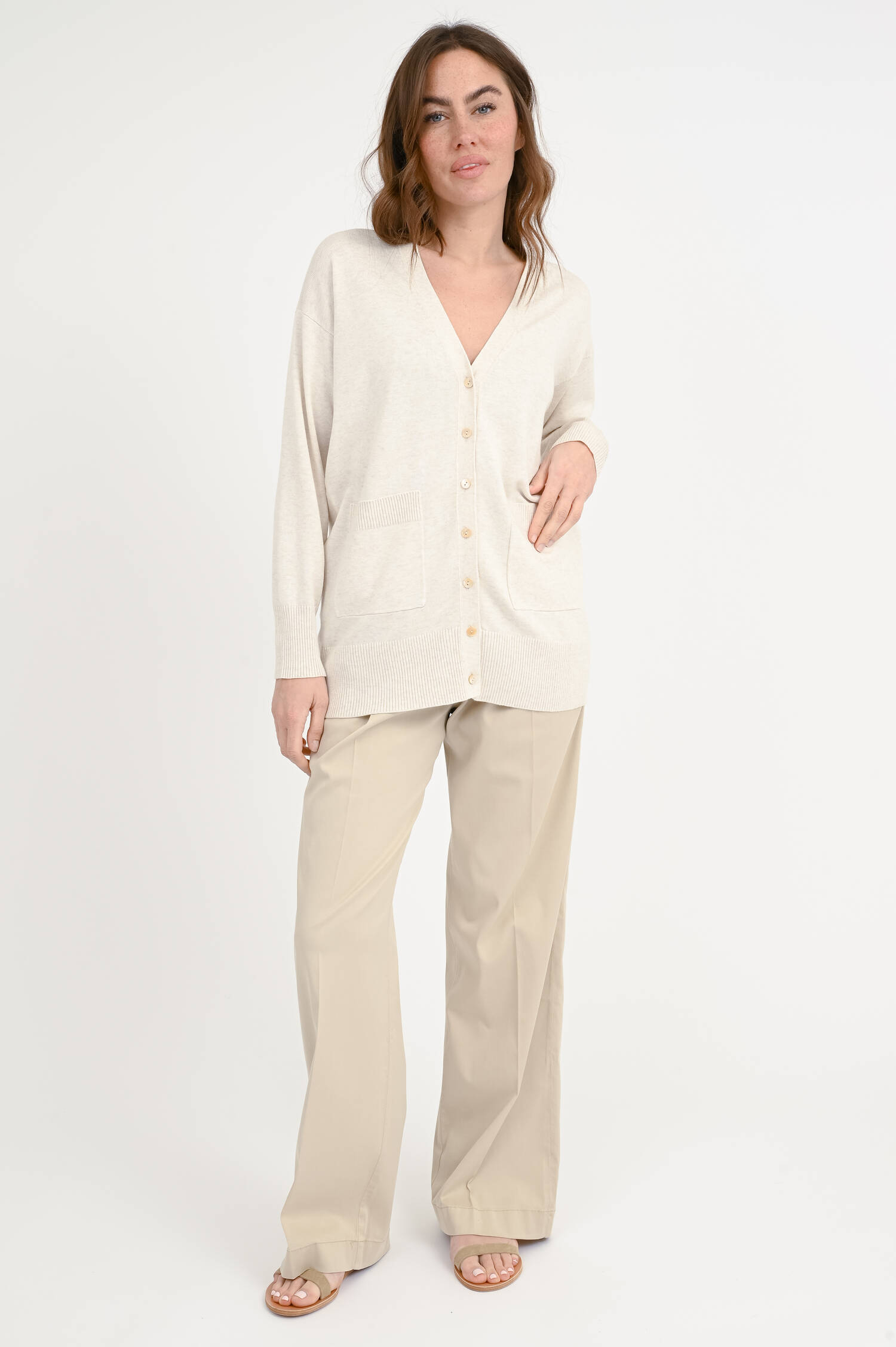 Cardigan aus Baumwoll-Mix in Ivory Cardigan aus Baumwoll-Mix in Ivory