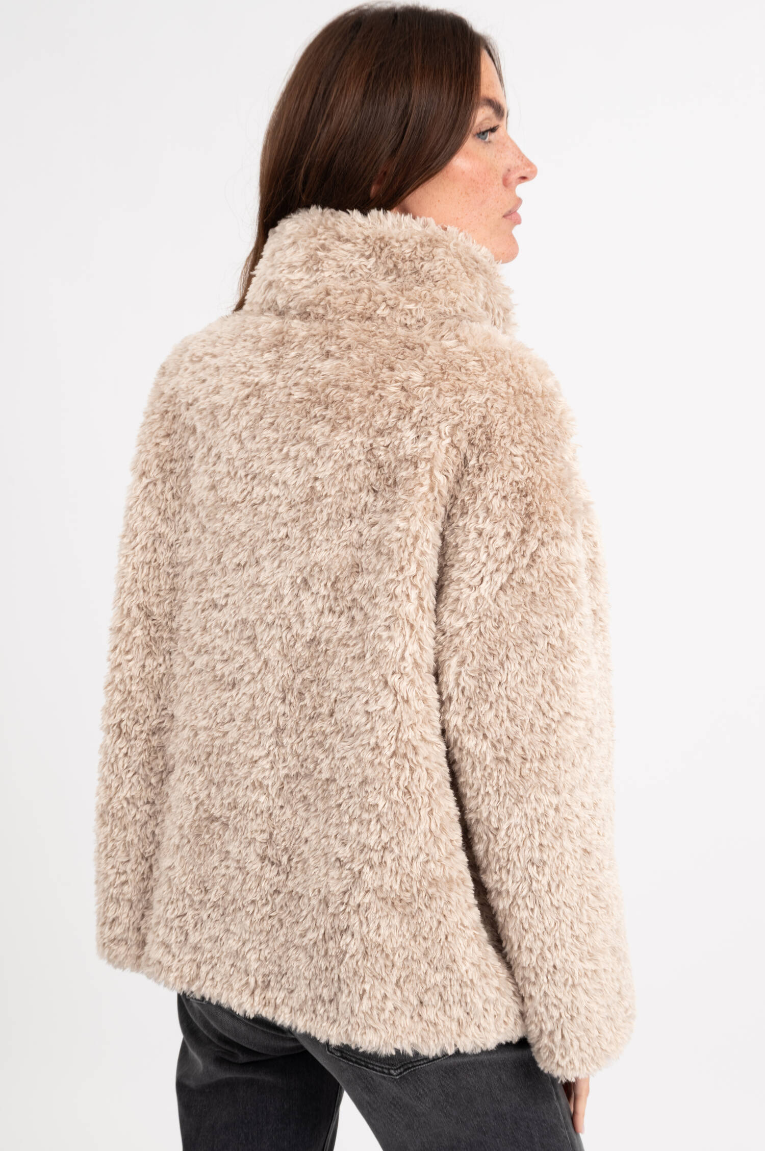 Teddyjacke in Beige