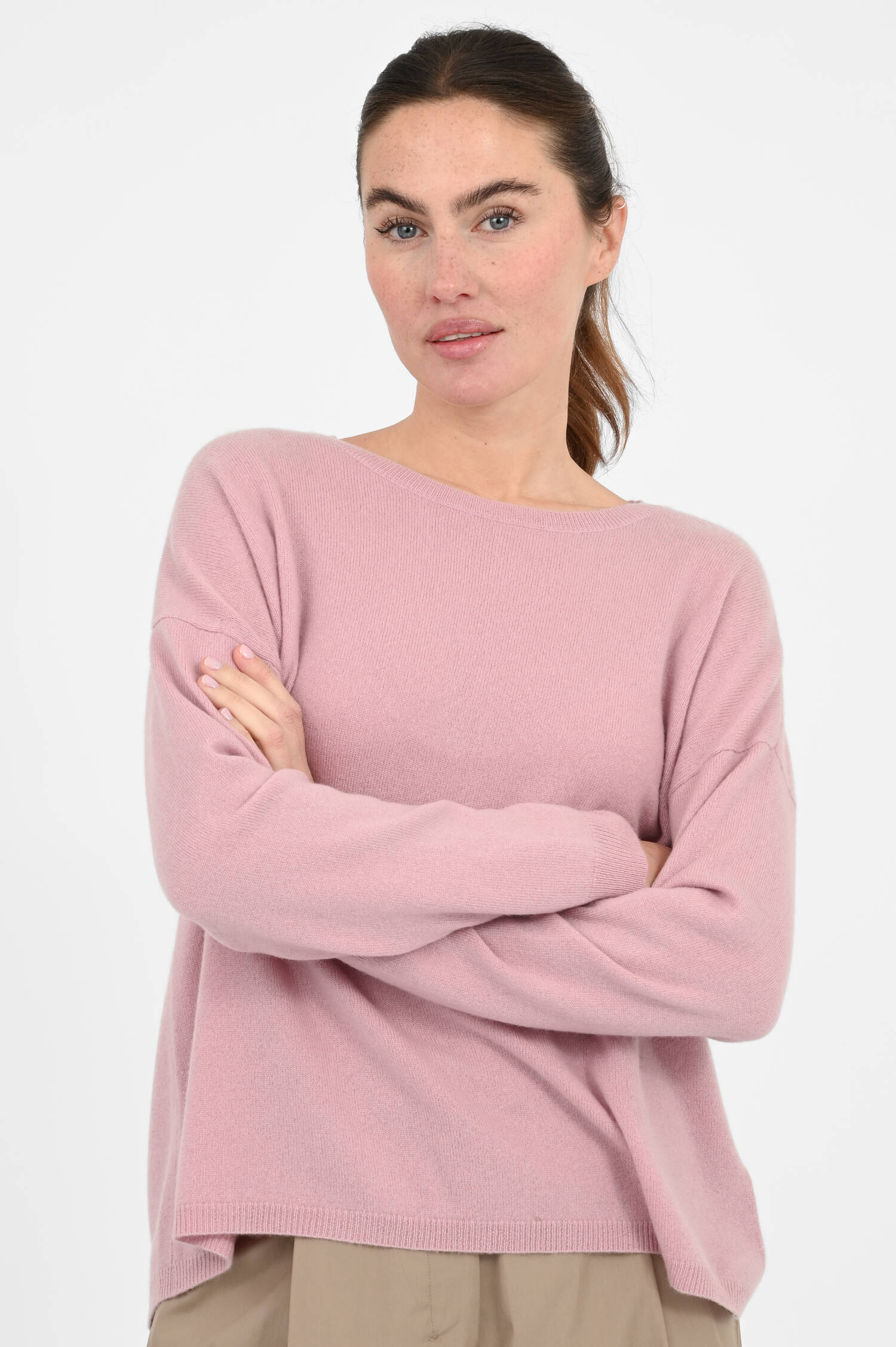 Strickpullover aus Cashmere in Old Rose