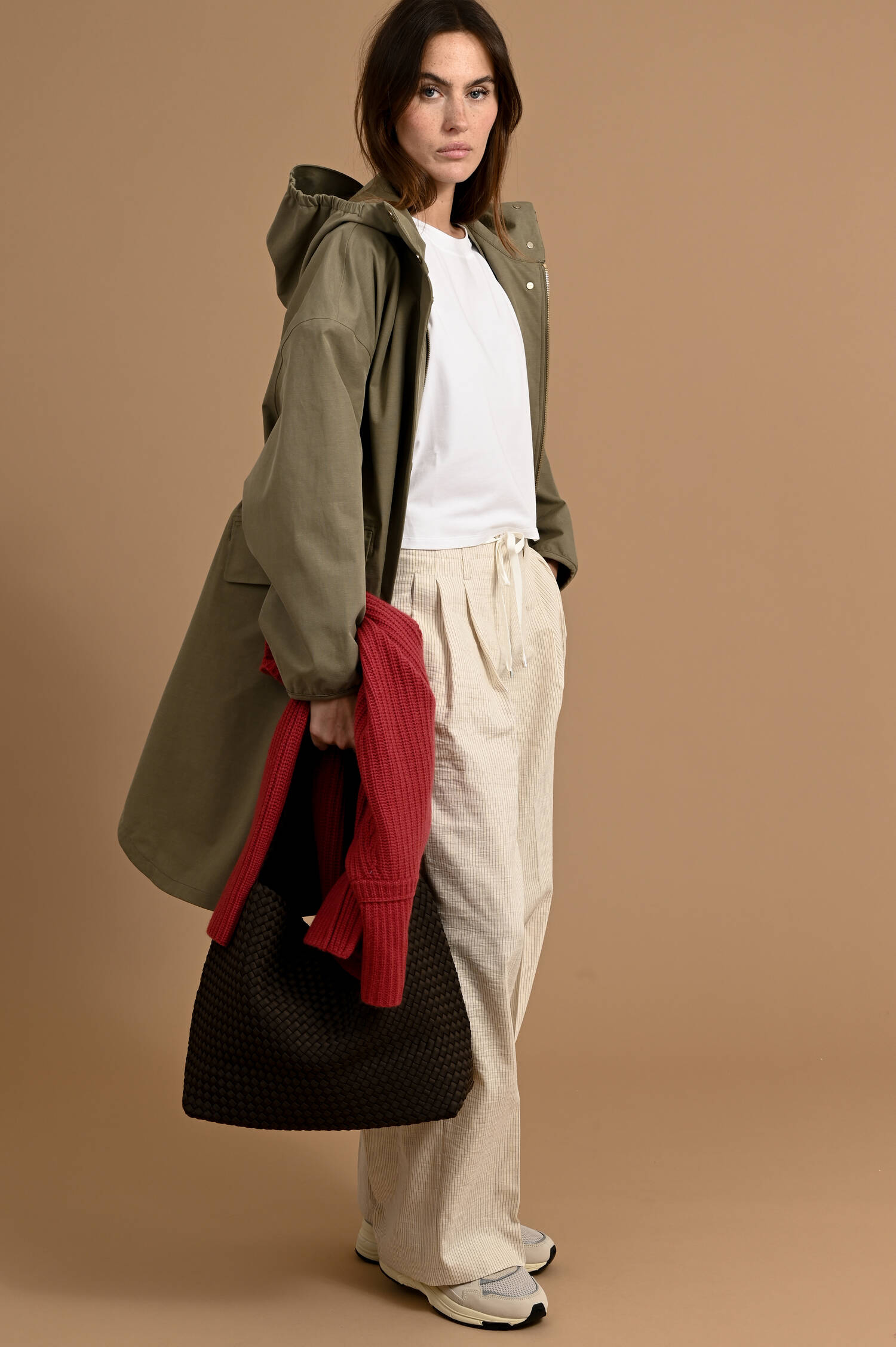 Kapuzenmantel NORA in Olive