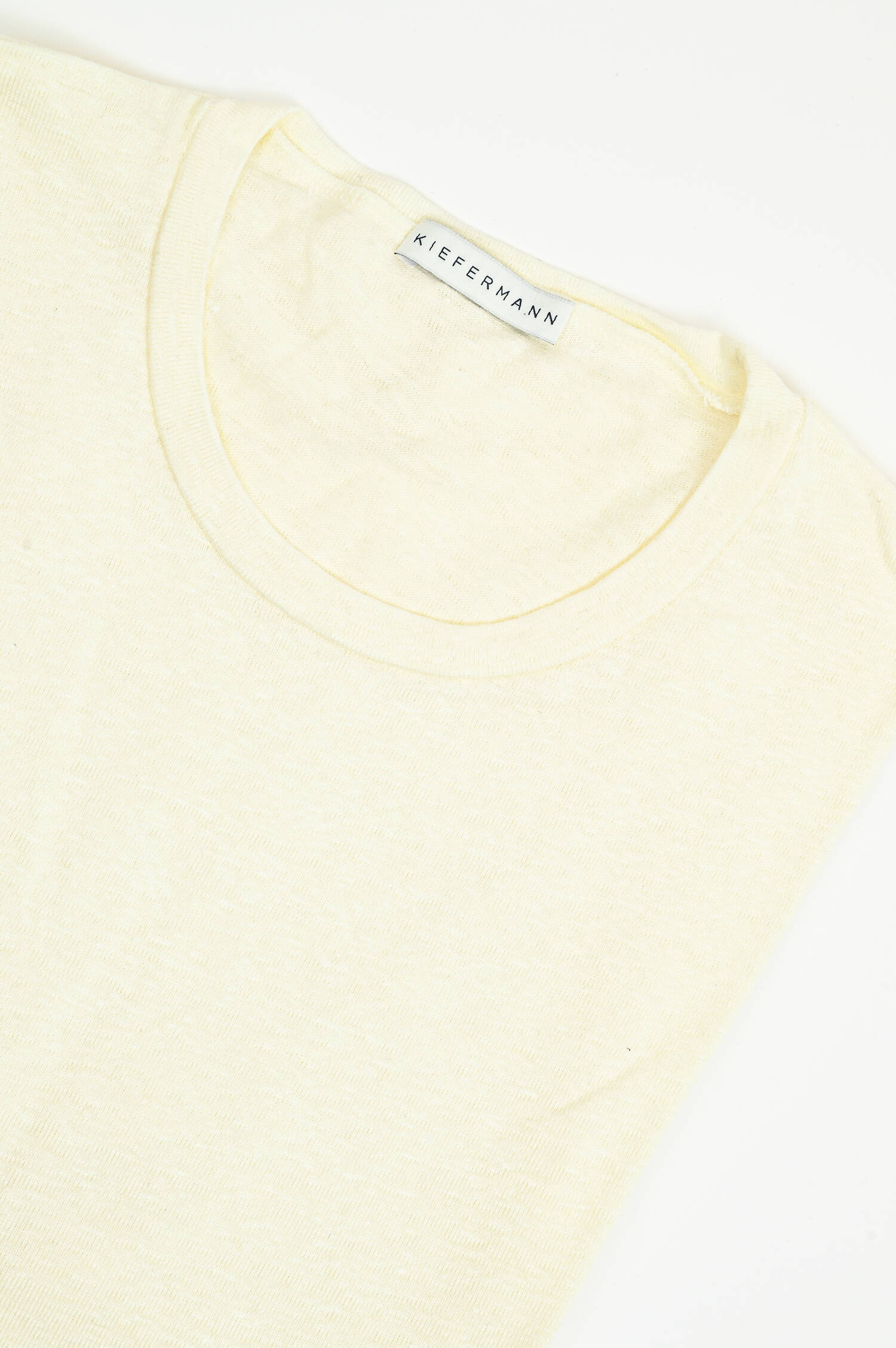 Kurzarmshirt aus Leinen in Eggshell