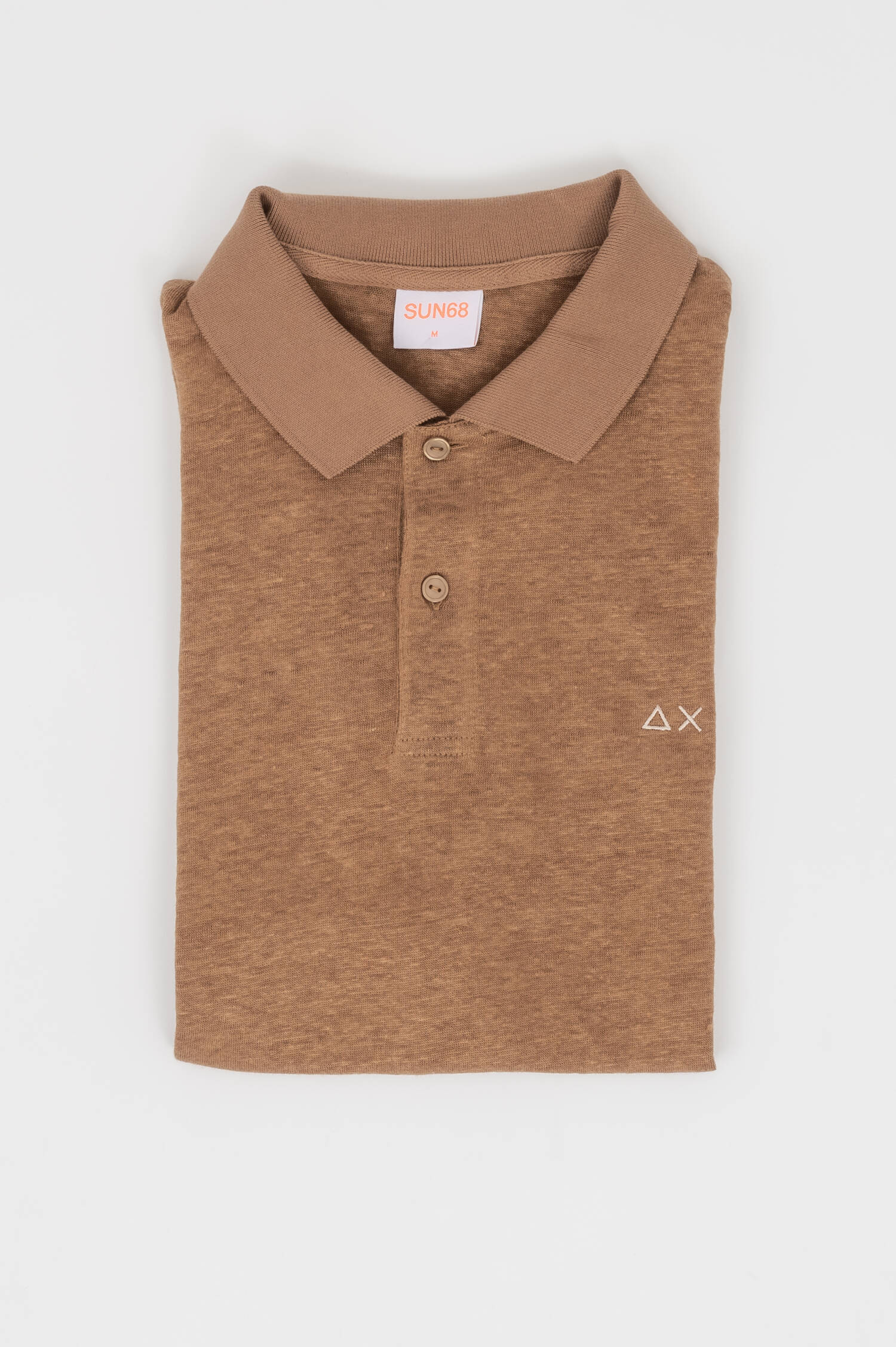 Poloshirt aus Leinen in Braun