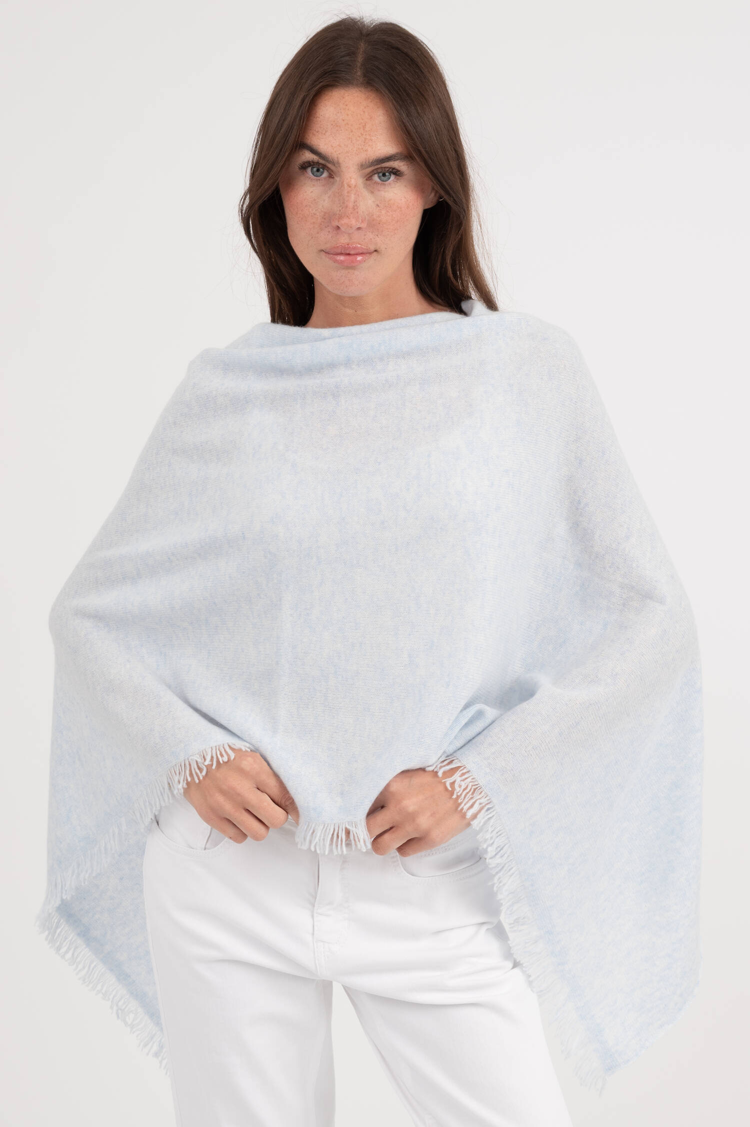 Poncho aus Cashmere in Ocean