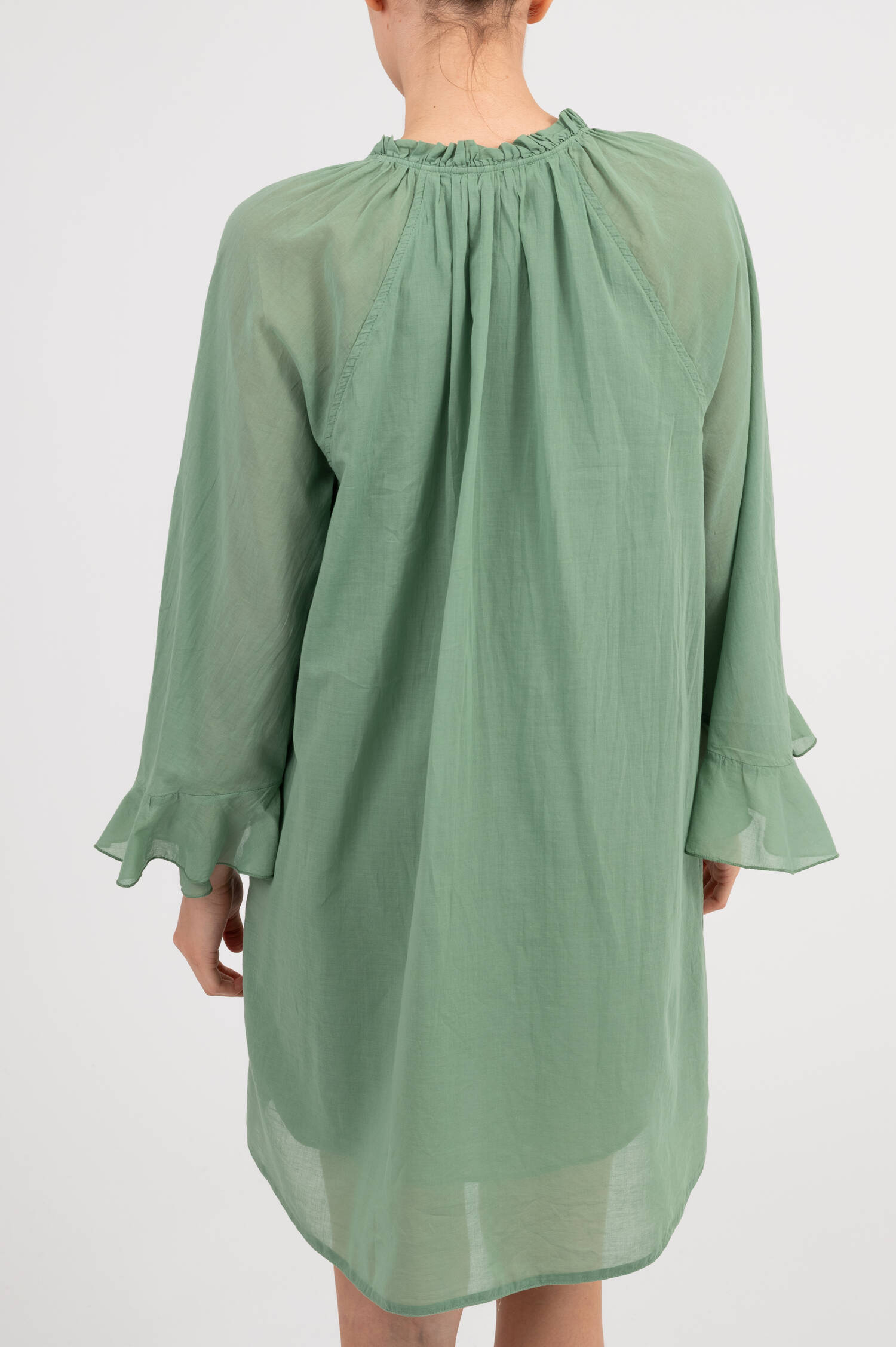 Schlupfkleid NIVEA mit Rüschen in Grün