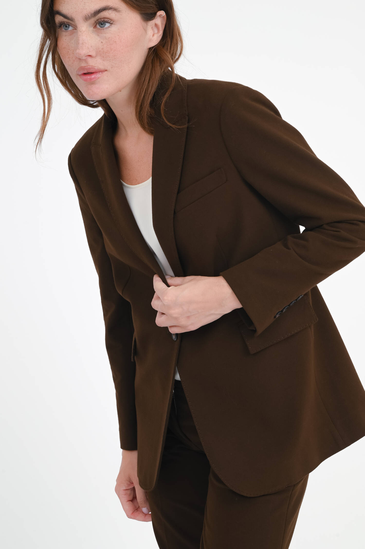 Blazer aus Baumwoll-Mix in Chocolate