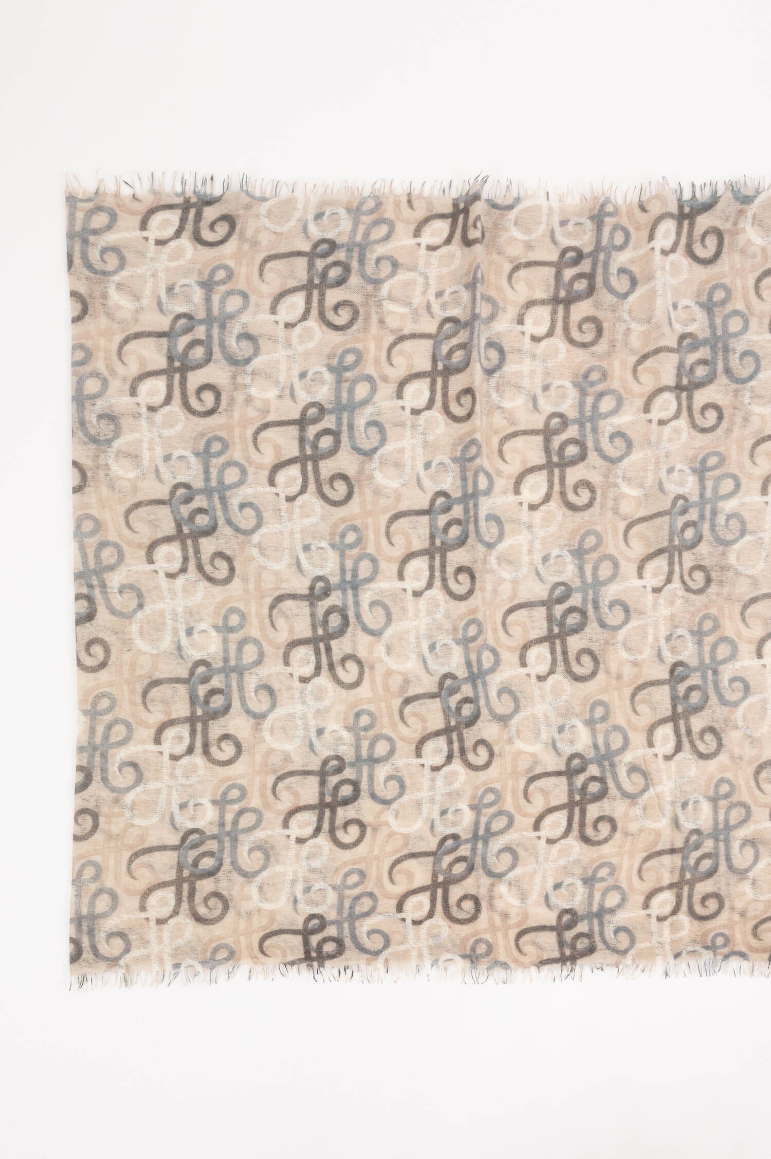 Cashmere-Schal HYDABIG in Beige/Grau/Blau Cashmere-Schal HYDABIG in Beige/Grau/Blau