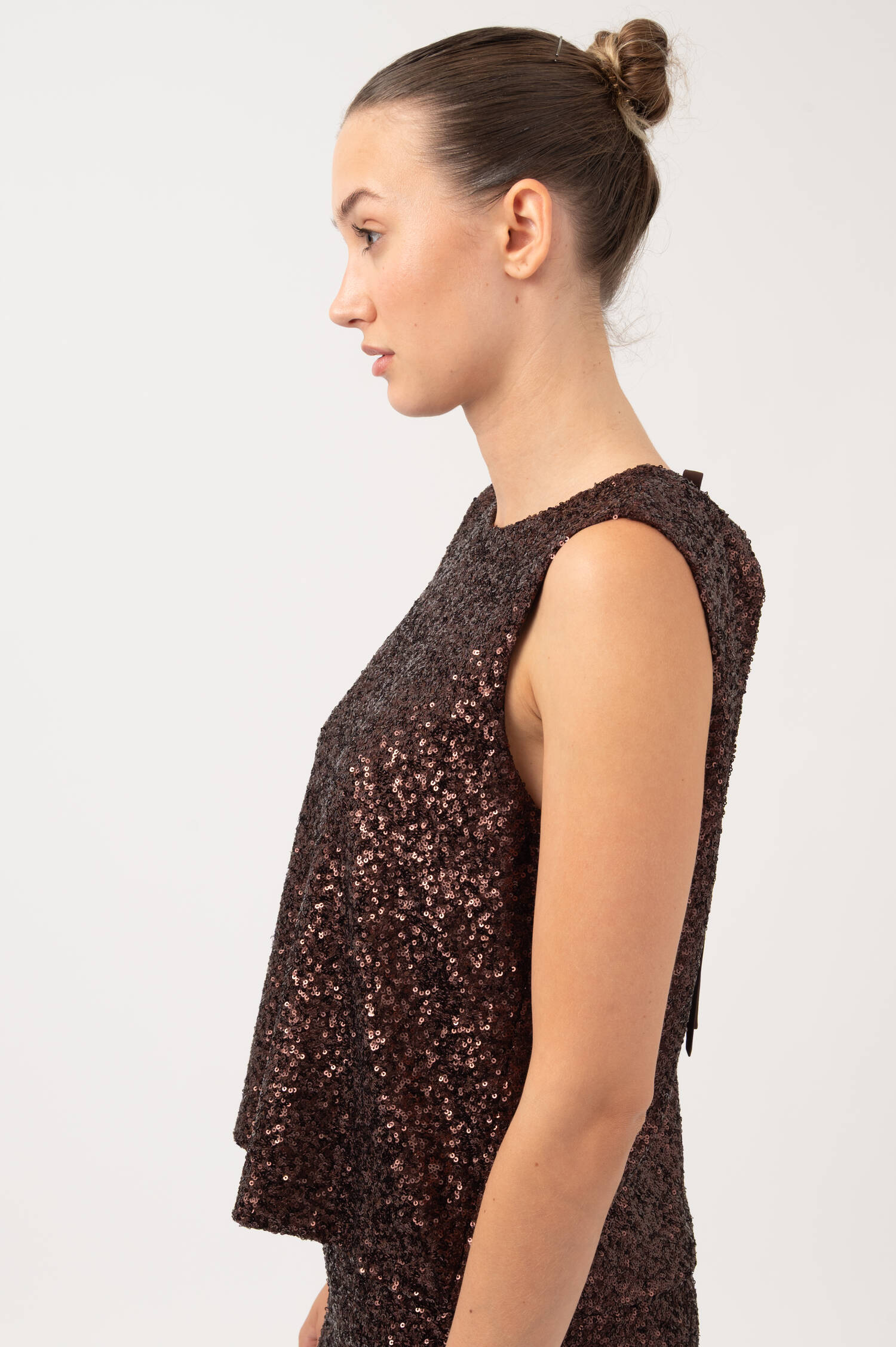 Pailletten Top in Braun Pailletten Top in Braun