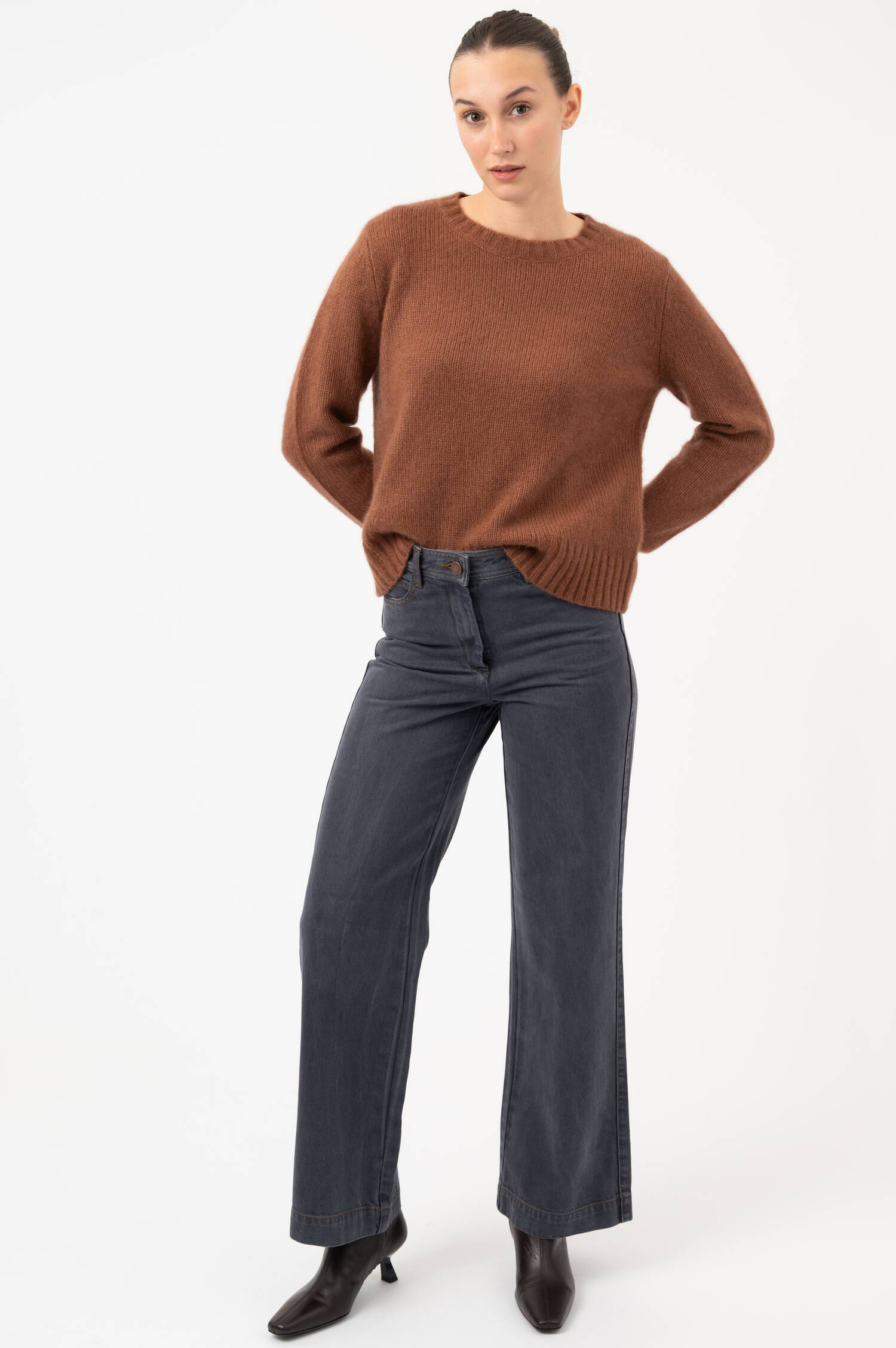 Cashmere-Seiden-Pullover MARIS in Rostbraun Cashmere-Seiden-Pullover MARIS in Rostbraun