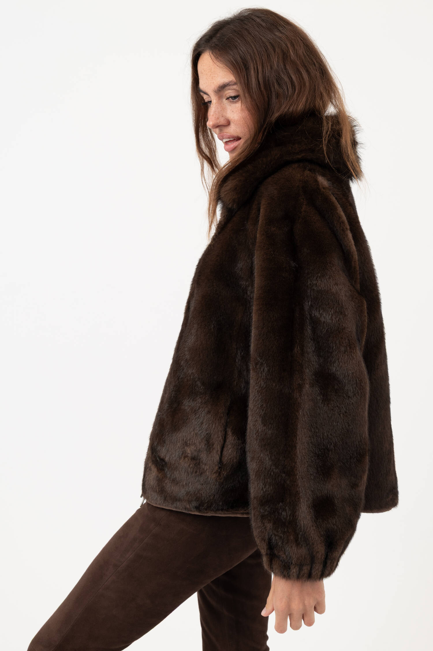 Faux-Fur-Jacke MINK in Braun Faux-Fur-Jacke MINK in Braun