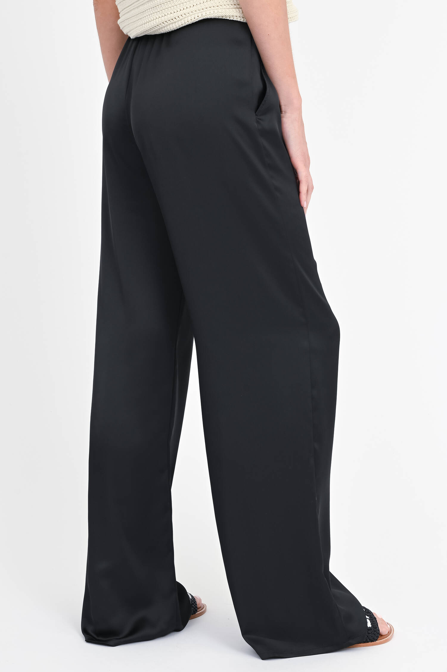 Hose in Satin-Optik in Schwarz