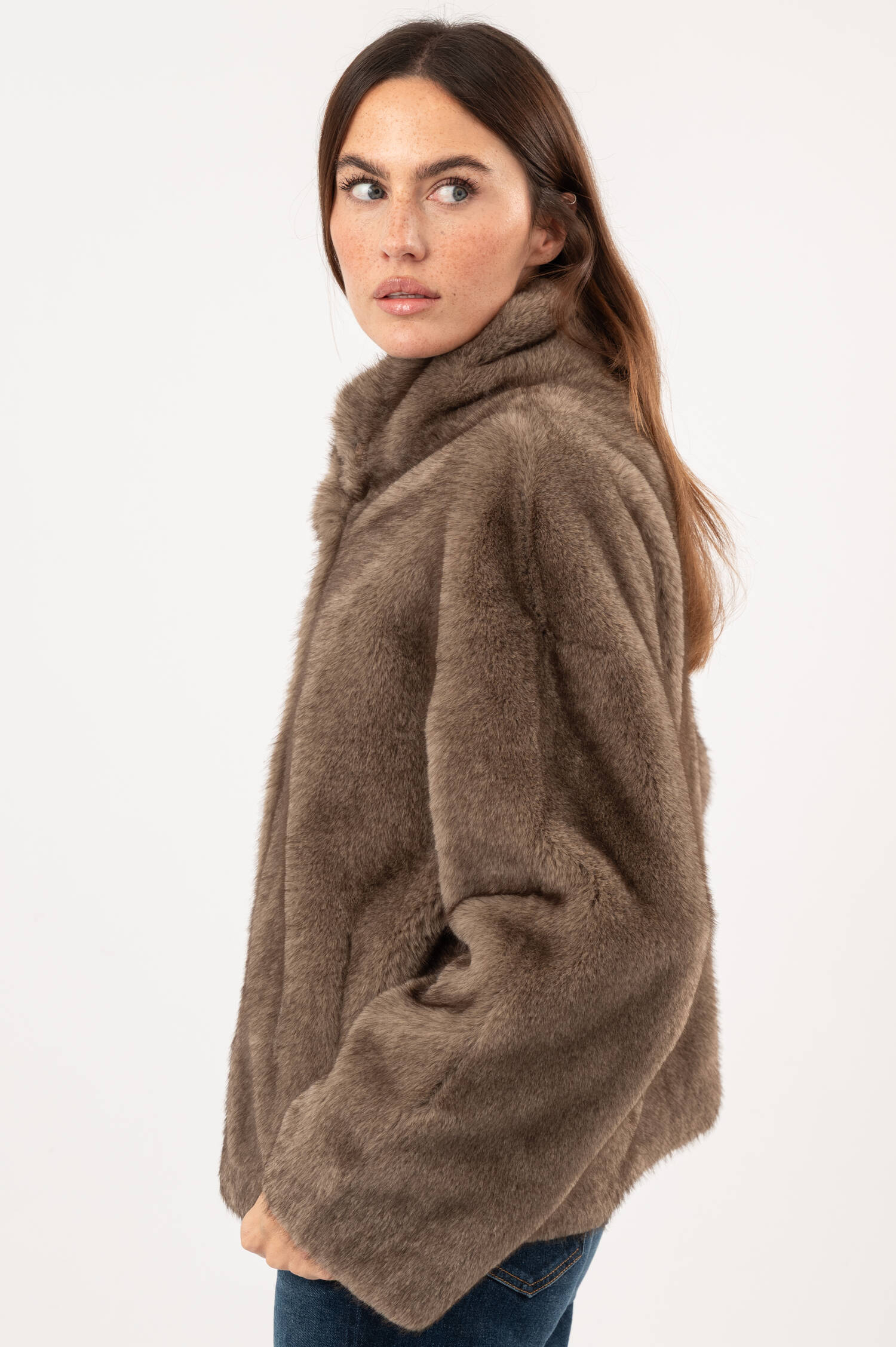 Faux-Fur-Jacke in Grau Faux-Fur-Jacke in Grau
