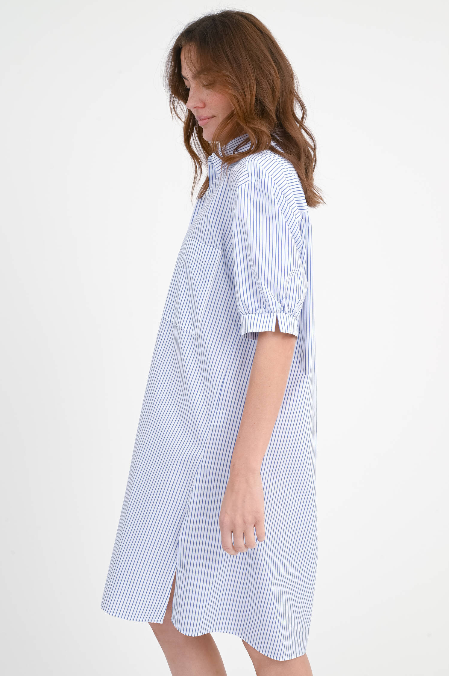 Blusenkleid OTESSA in Weiß/Navy gestreift