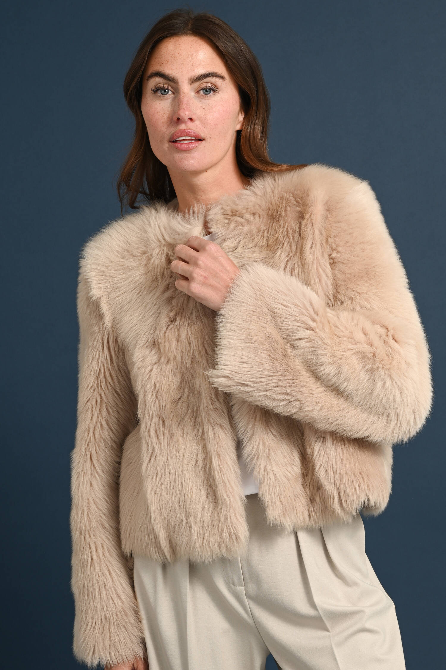 Wendejacke NINA aus Lammleder in Nude