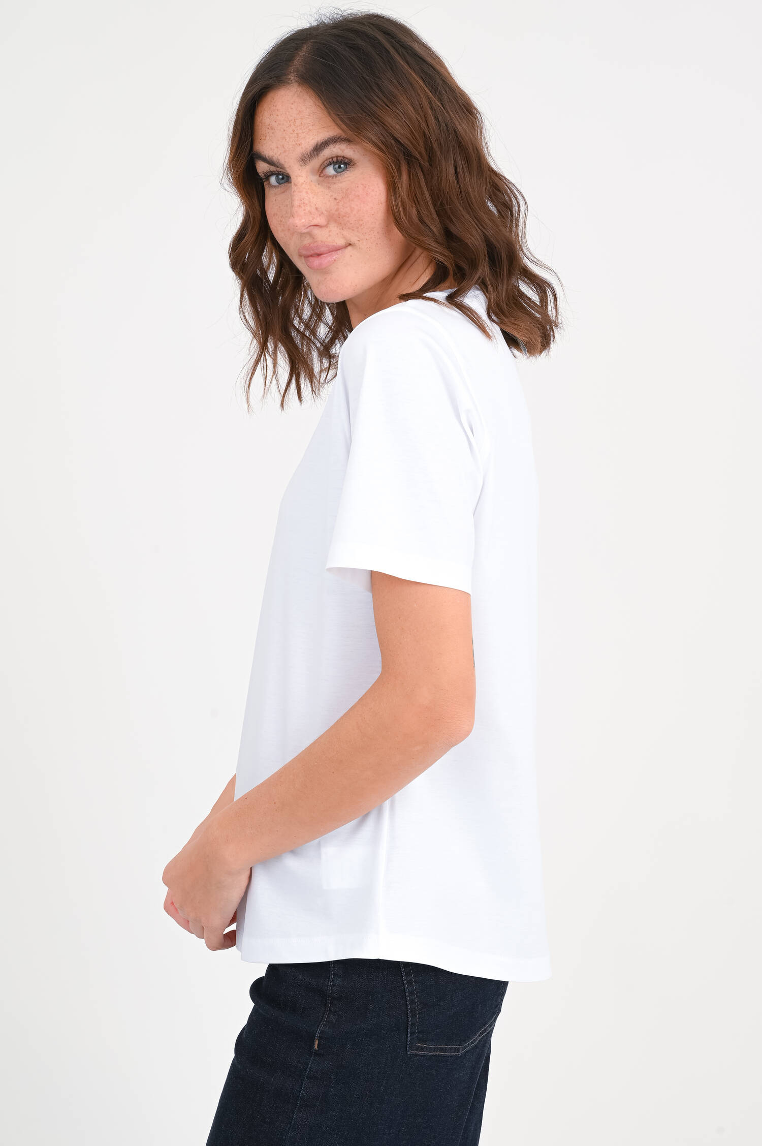 Relaxed Fit Baumwollshirt in Weiß