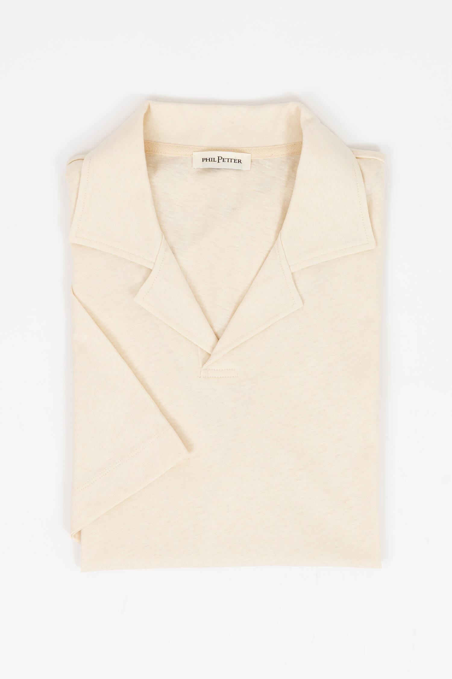 Leinenmix Poloshirt in Natur