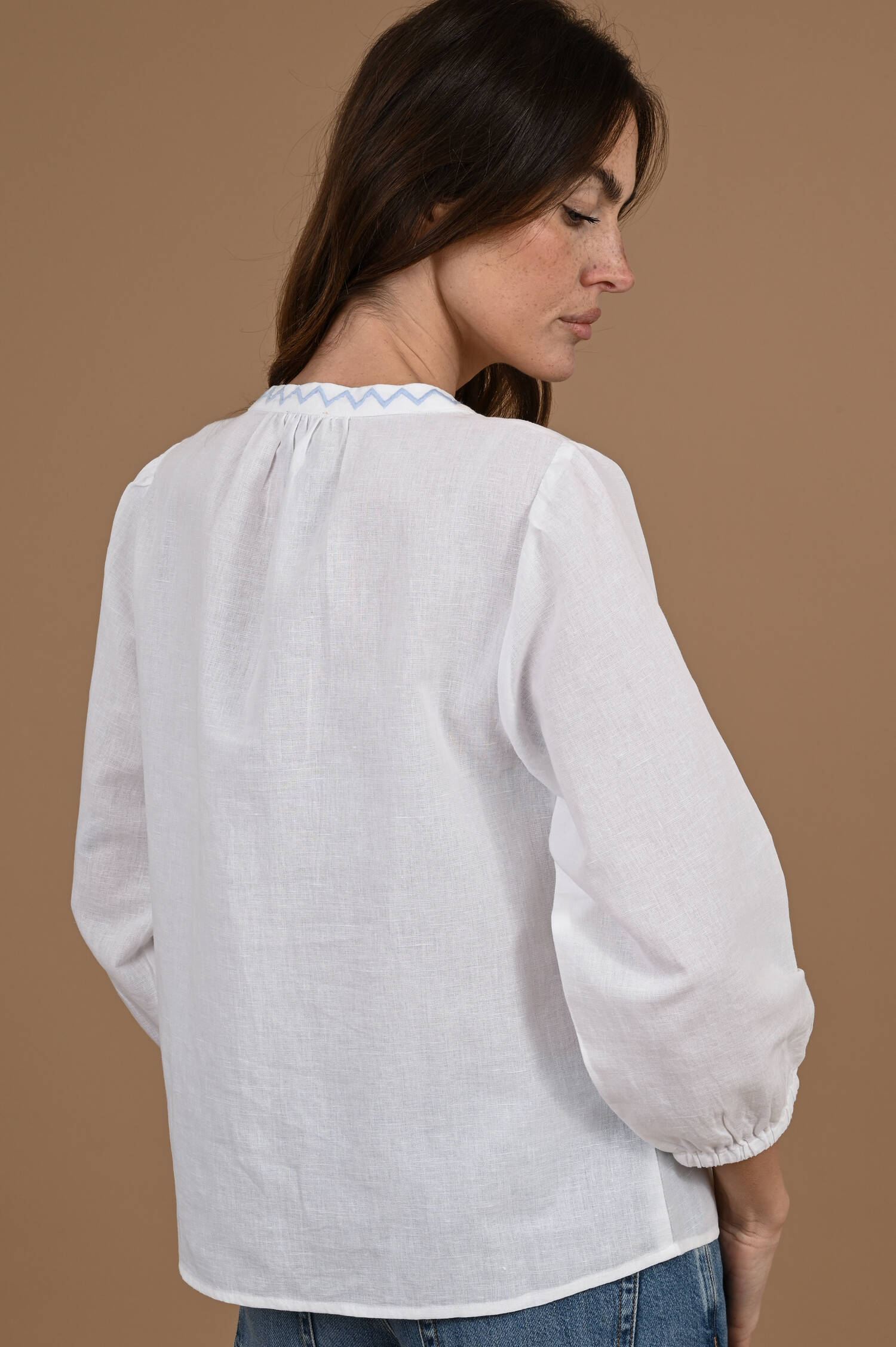 Bluse RIO in Weiß/Blau