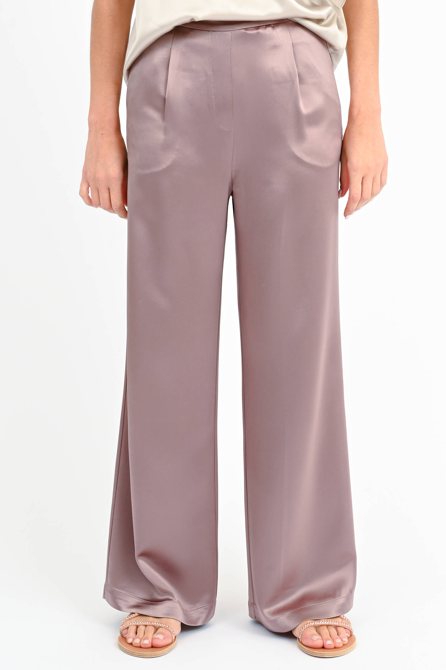 Palazzo Satin Hose in Altrosa