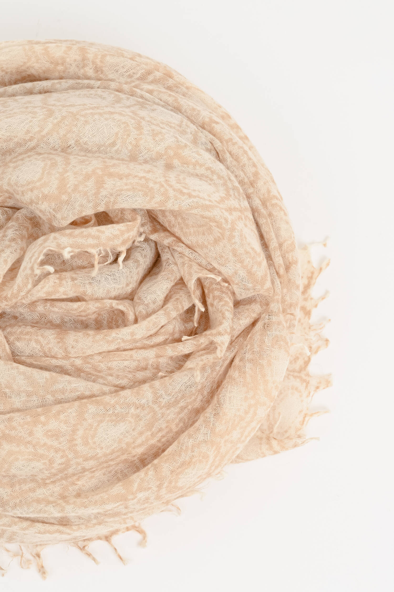 Cashmere-Schal in Weiß/Beige gemustert
